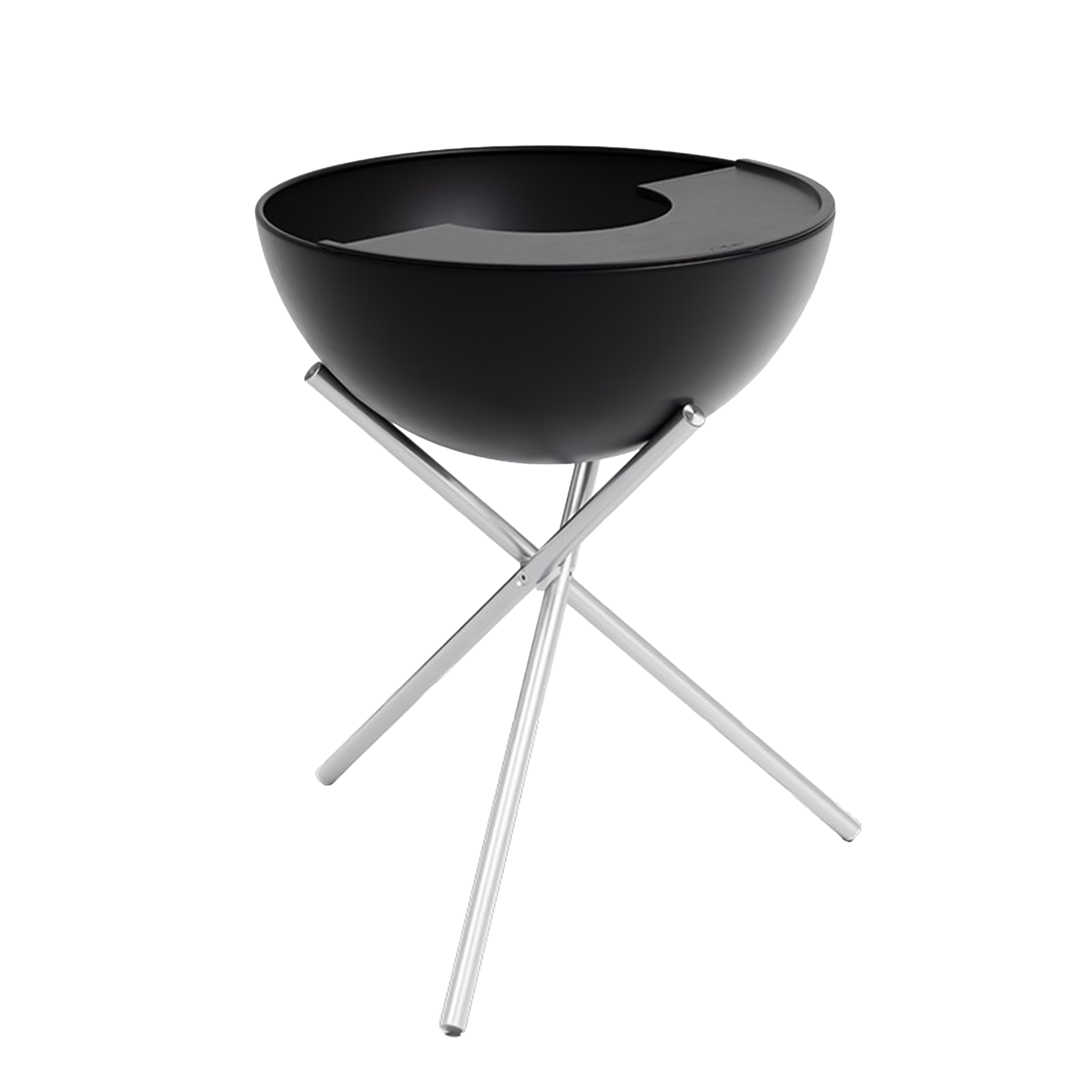 Plancha 70, Barbecue-Schüssel, Schalenstuhl, schwarze Schüssel, Metallrahmen, klappbarer Ständer
