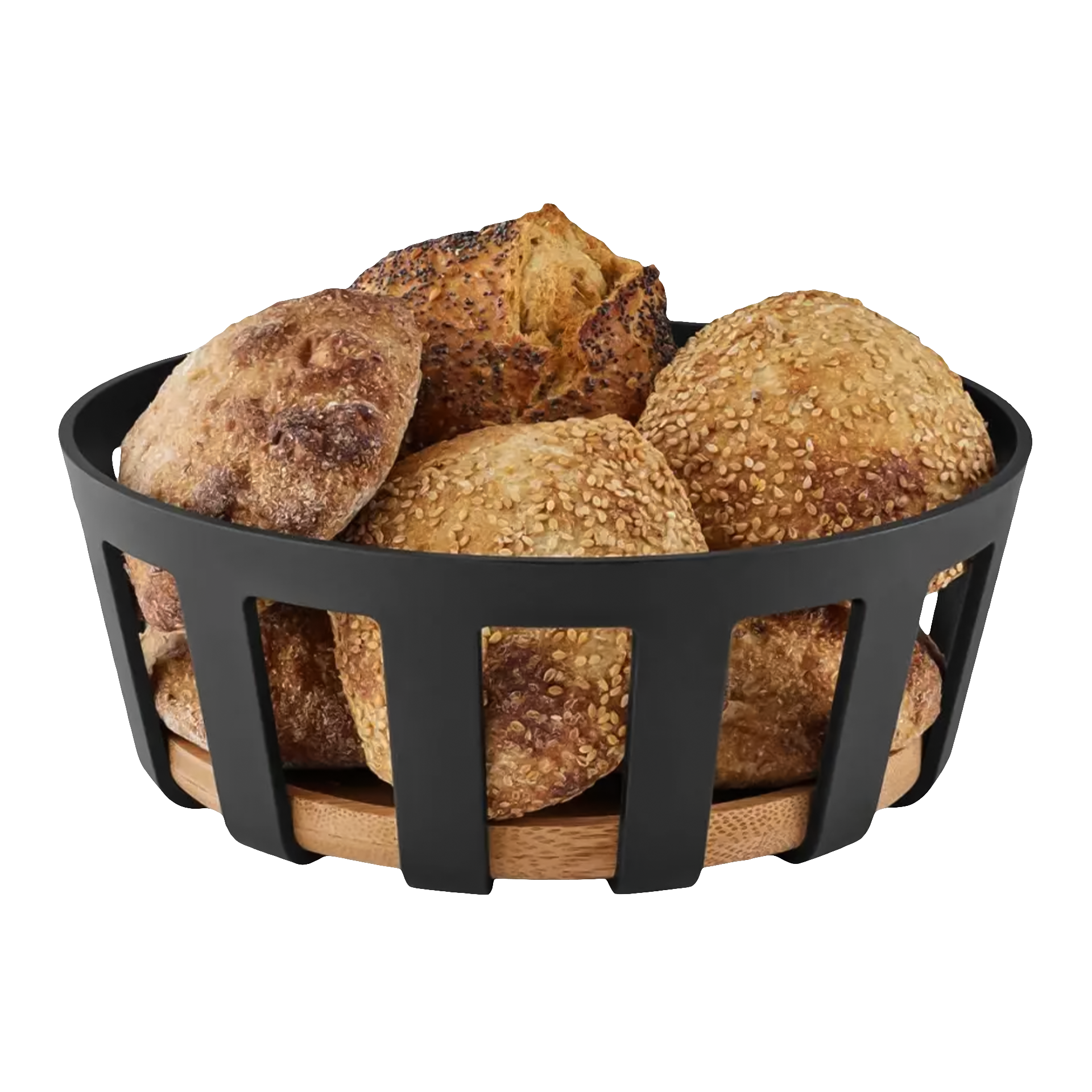 Bread Basket large 24 cm, Brötchen, Sesam, Körnerbrötchen, Backwarenkorb, Mini-Brötchen