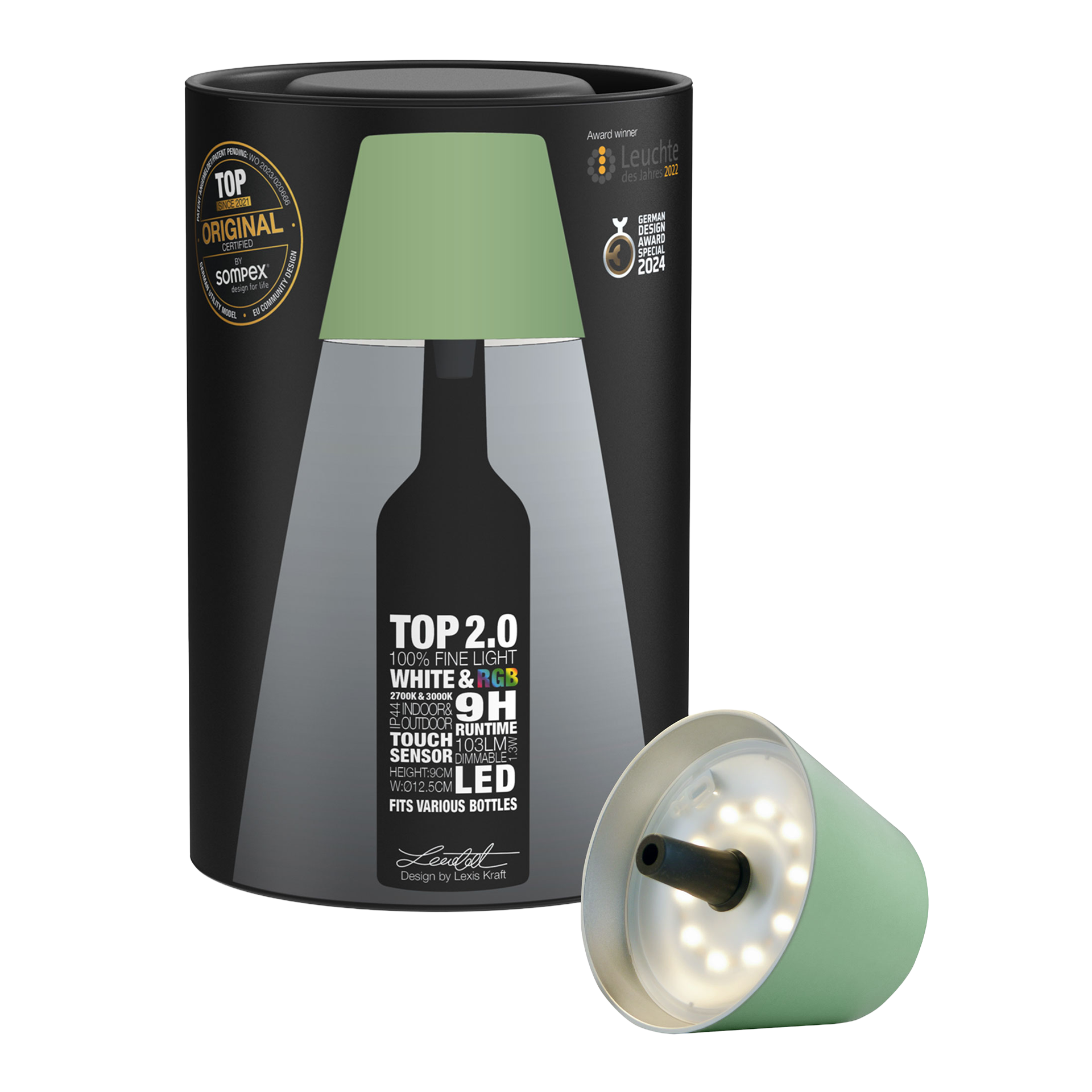 LED Bottle Light Dimmable Olive Green
