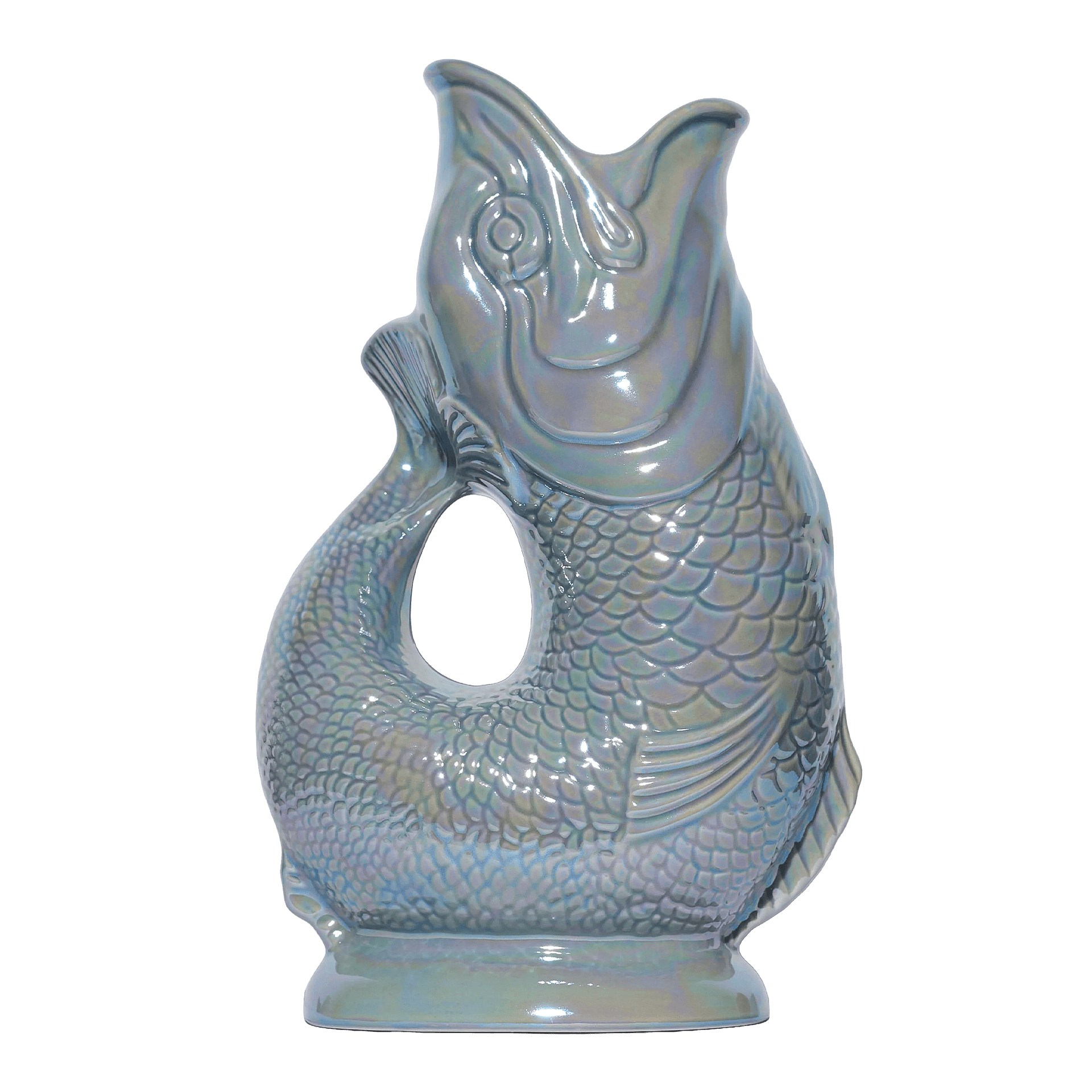 Jug dark grey XL 1.20 l, Fisch-Teekanne, Keramikkanne, Irideszierend, Glasur, Schnabelhose