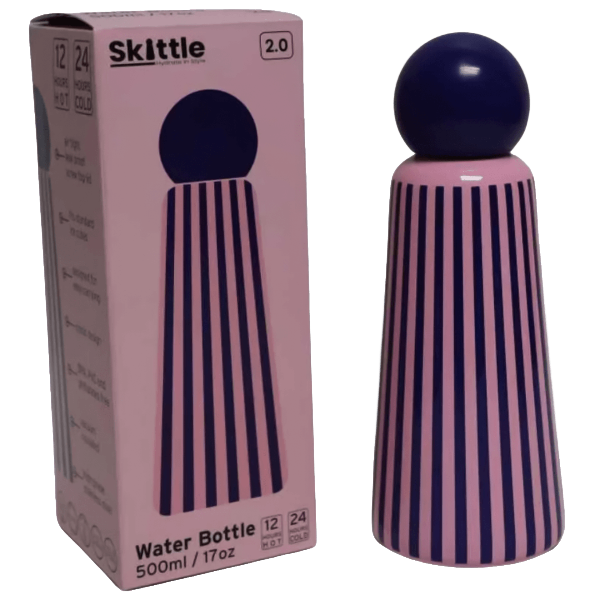 Lund Design House Skittle Trinkflasche pink & indigo