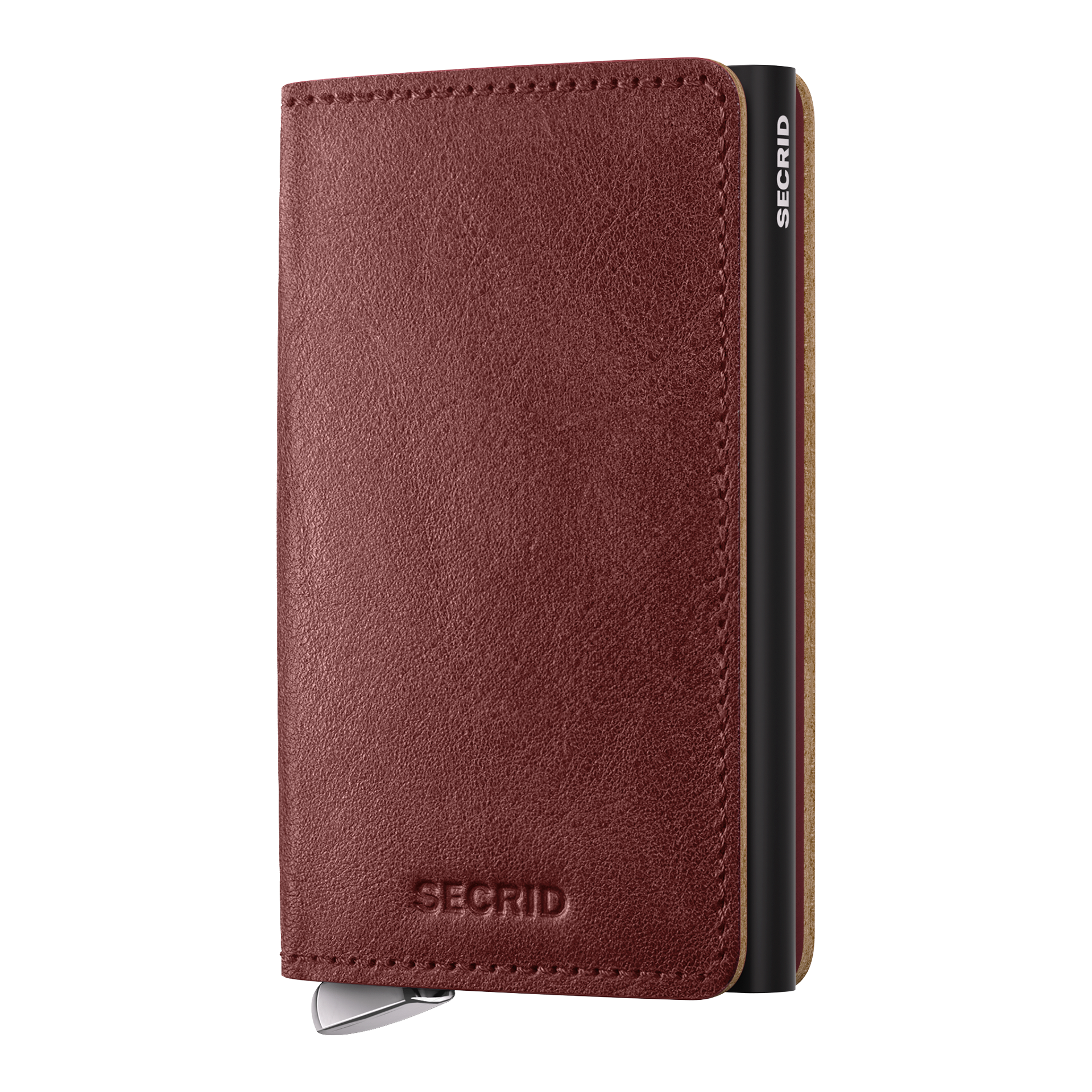 Premium Slimwallet+ Brown, leder, Brieftasche, Wallet, Handytasche, Rot
