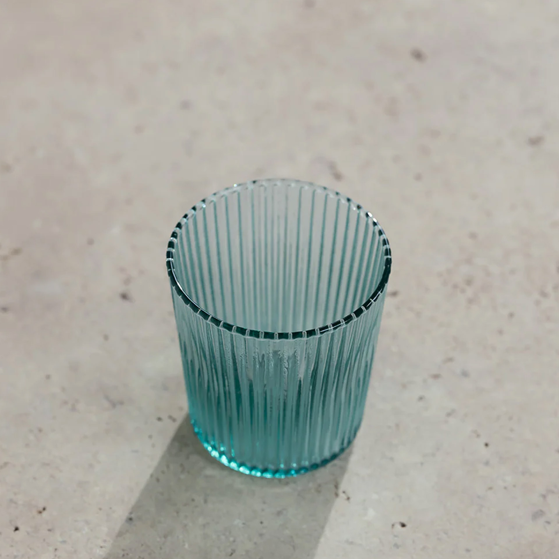Water Glasses Lucky 0.18 l Set of 6, glas, becher, grün, rippenmuster, transparent