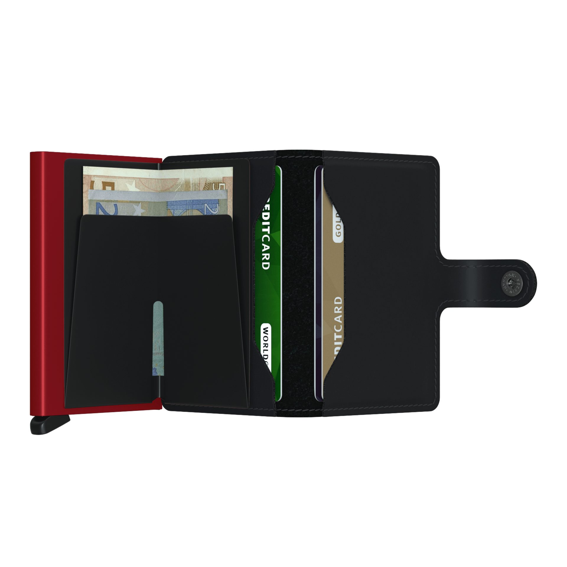 Miniwallet Black/Red, wallet, kartenhalter, bi-fold, schwarz, rote kante