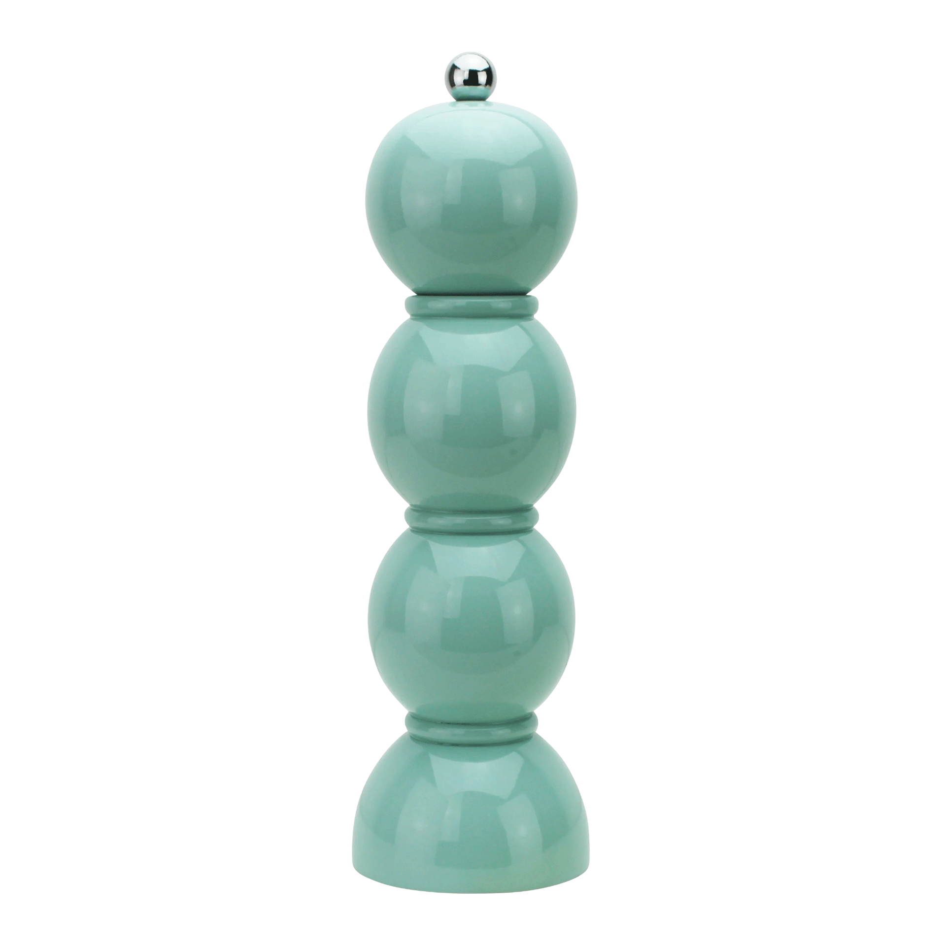 Salt- Pepper Mill Eau de Nil 24 cm, Pfeffermühle, Gewürzmühle, Türkis, gestapelte Kugeln, Küchenzubehör