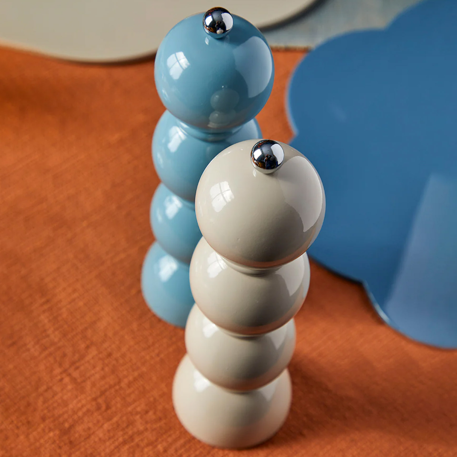 Salt- Pepper Mill cappuccino 24 cm, Kugelstapel, Spielzeug, Kunststoff, Blau, Beige