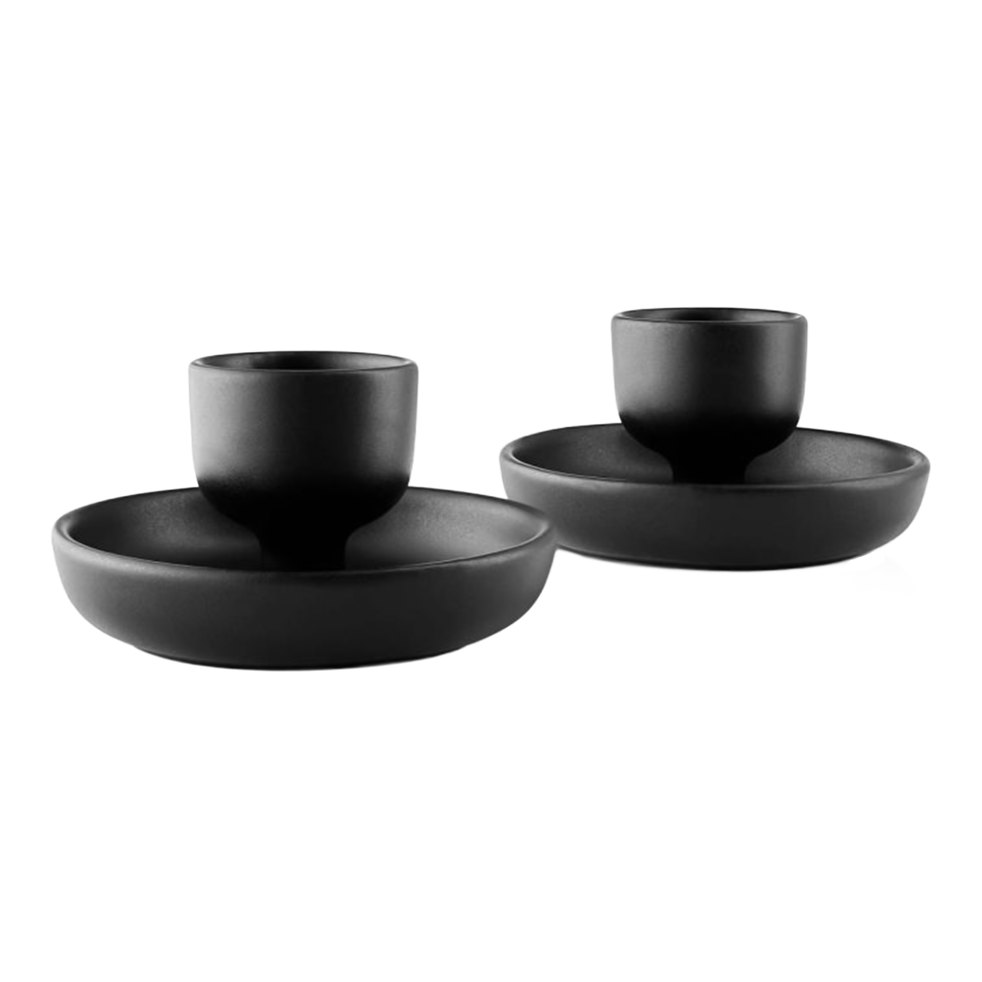 Egg Cup Set of 2, Blacke Tasse, Tasse und Untertasse, Teeset, schwarze Porzellan, Duo-Set