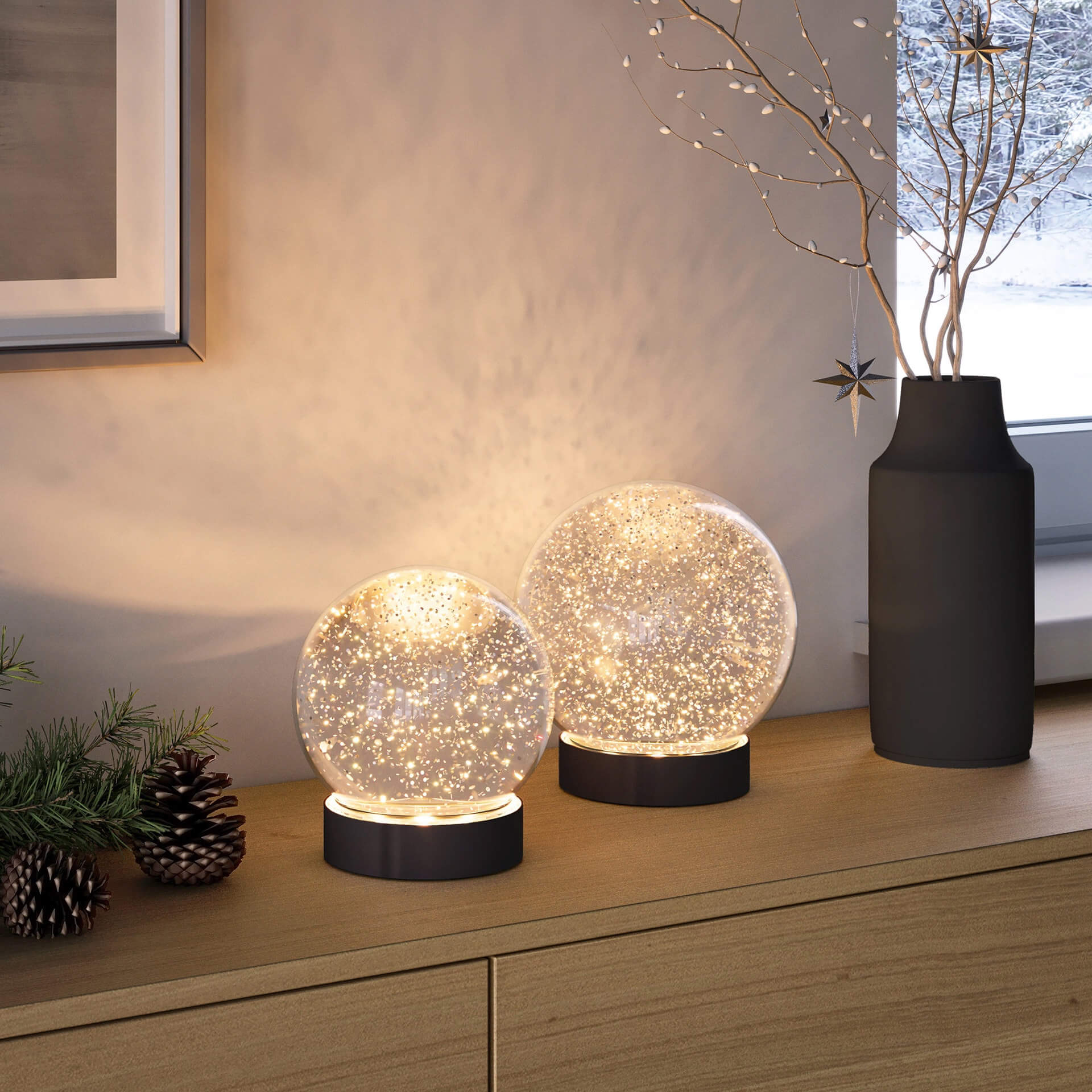 Sompex LED Dekolampe GLAMOR BAUBLE schwarz 13 cm