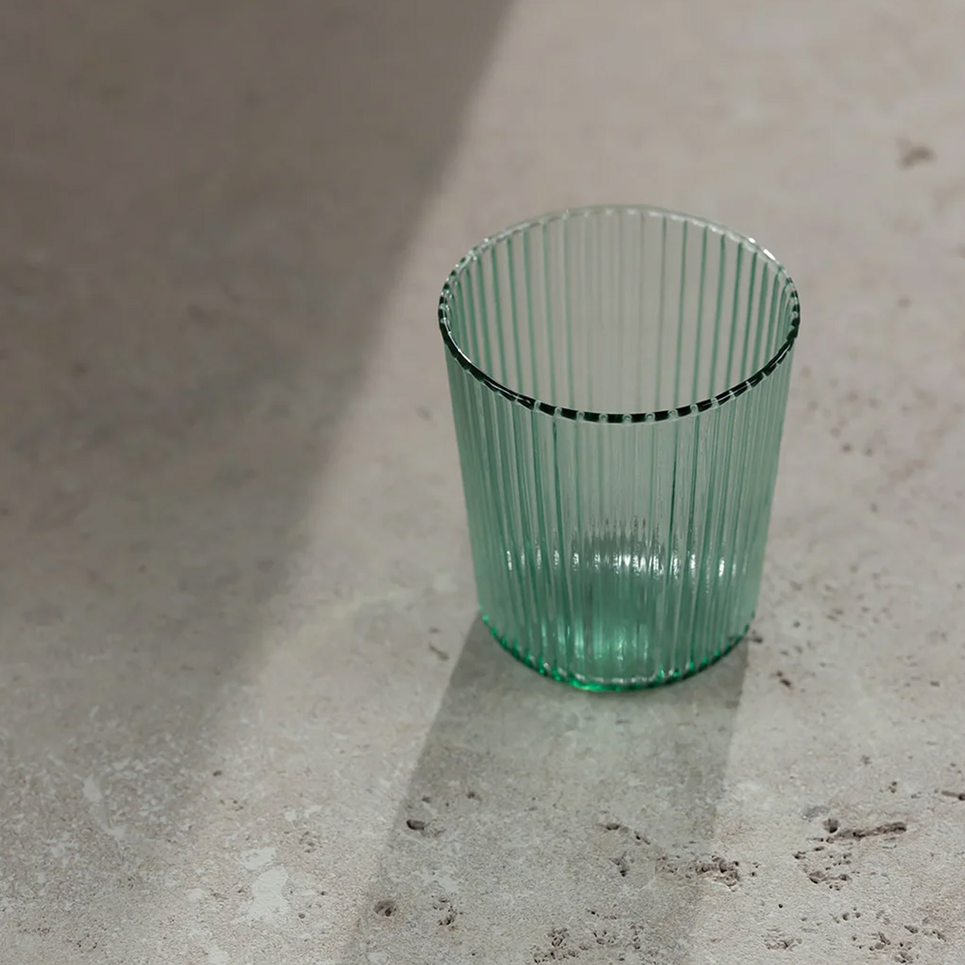 Water Glasses Bondi 0.18 l Set of 6, Glas, Grün, Rippenmuster, Kegelform, Transluzentes Glas