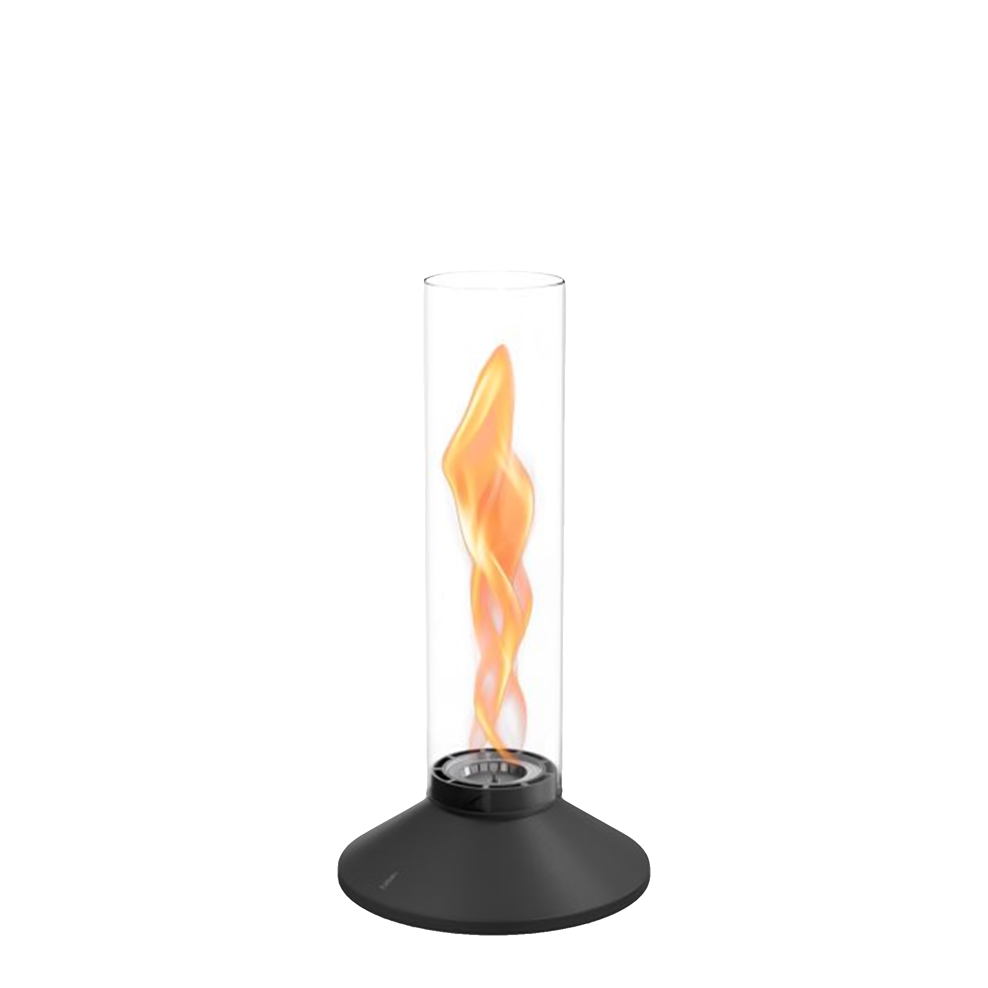 Tabletop Fireplace 900 Black, Gasfeuerzeug, Flammenkegel, Tischlampe, Standleuchte, Schornsteinfeger-Design