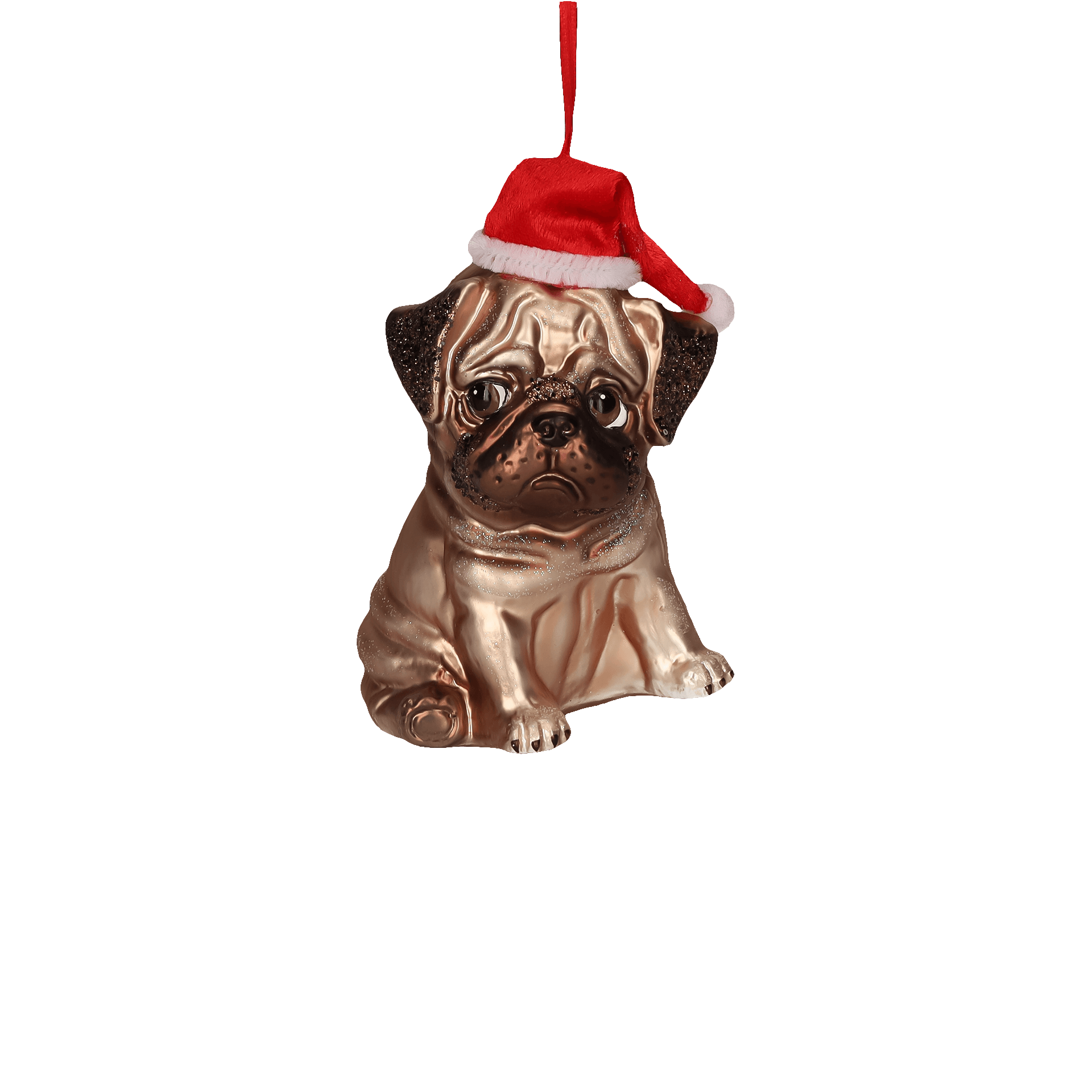 Gift Company Hänger Mops mit Weihnachtsmütze