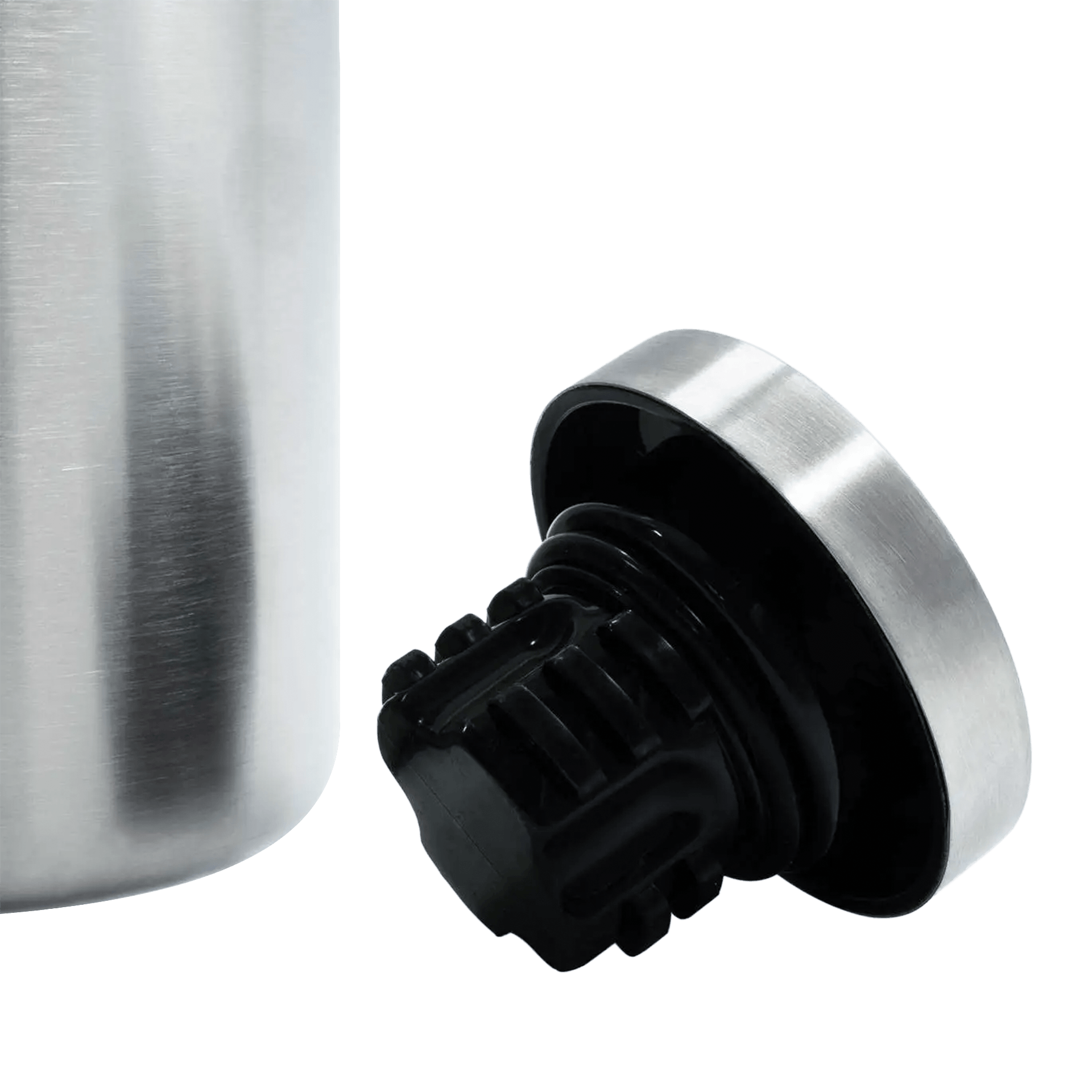Vakuum Jug Stainless Steel 1.00 l, Flasche, Silikonverschluss, Kunststoffdeckel, Stahloberfläche, Spitzer/Schraubverschluss