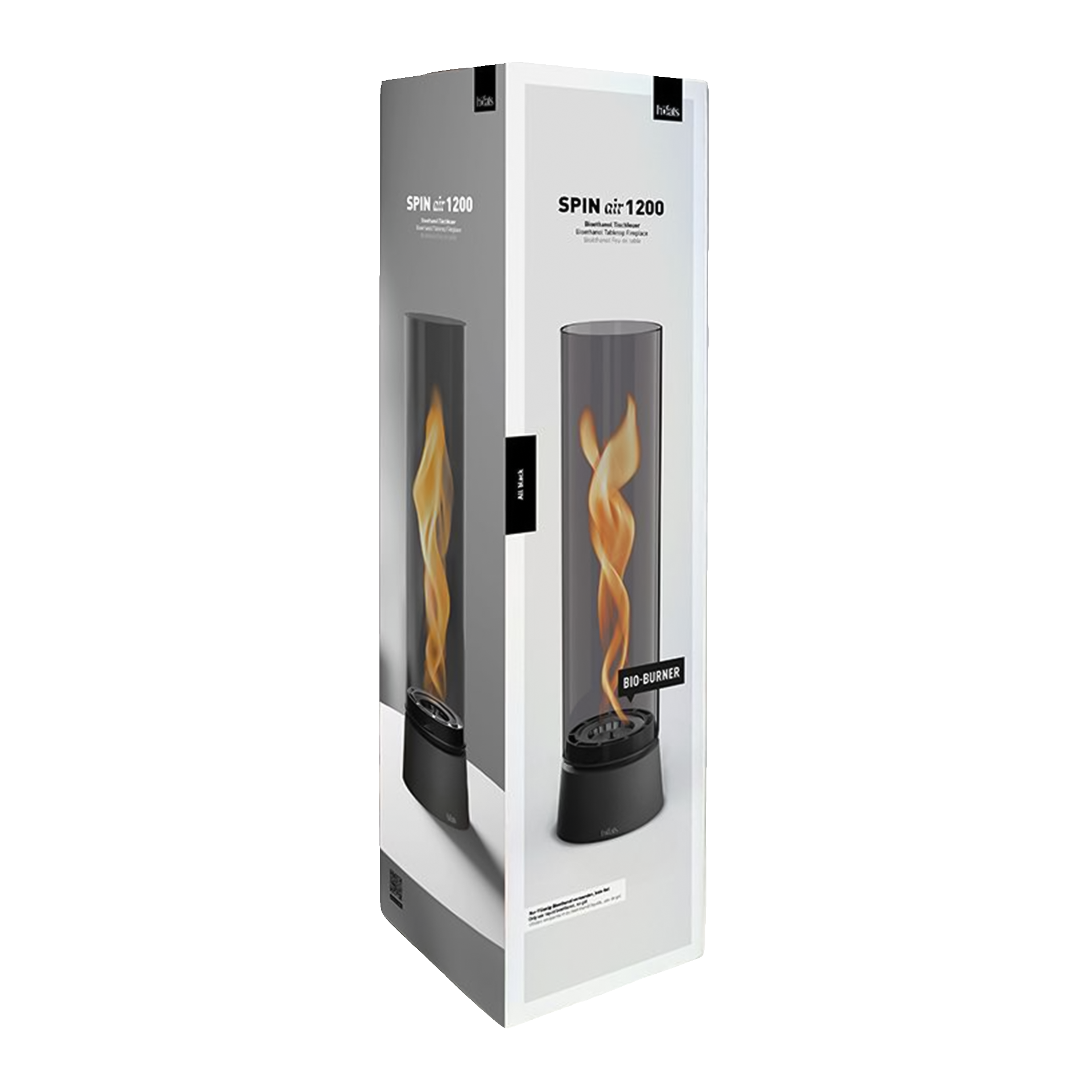 Tabletop Fireplace 1200 All Black, Bio-Brenner, Gesteuerte Flammen, Ethanol-Feuerstelle, Brandstelle, Raumheizung