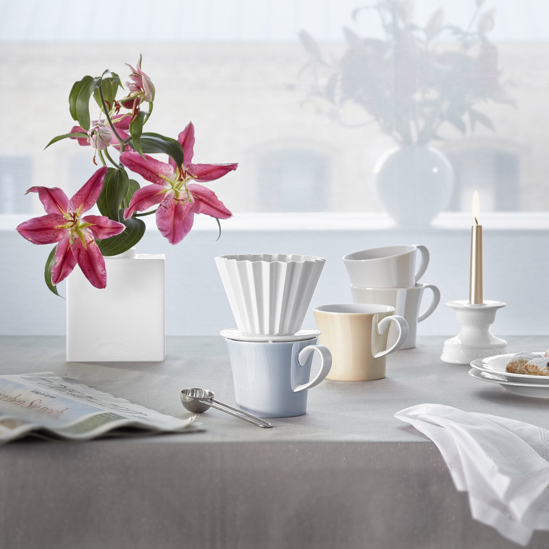 Breakfast Cup Köpenick 0.30 l, vase, flowers, coffee mugs, dining set, candle holder