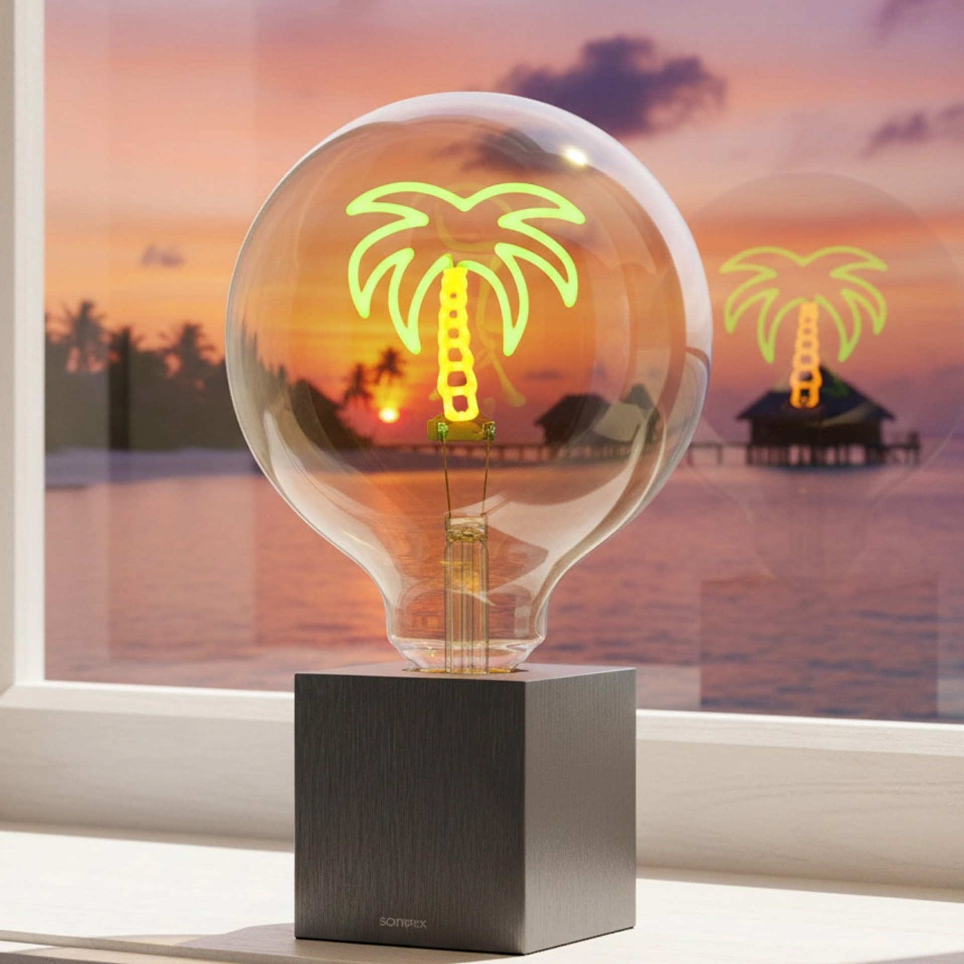 LED decorative bulb palm tree, Licht, Lampe, Glühbirne, Dekoration, Nachtlicht