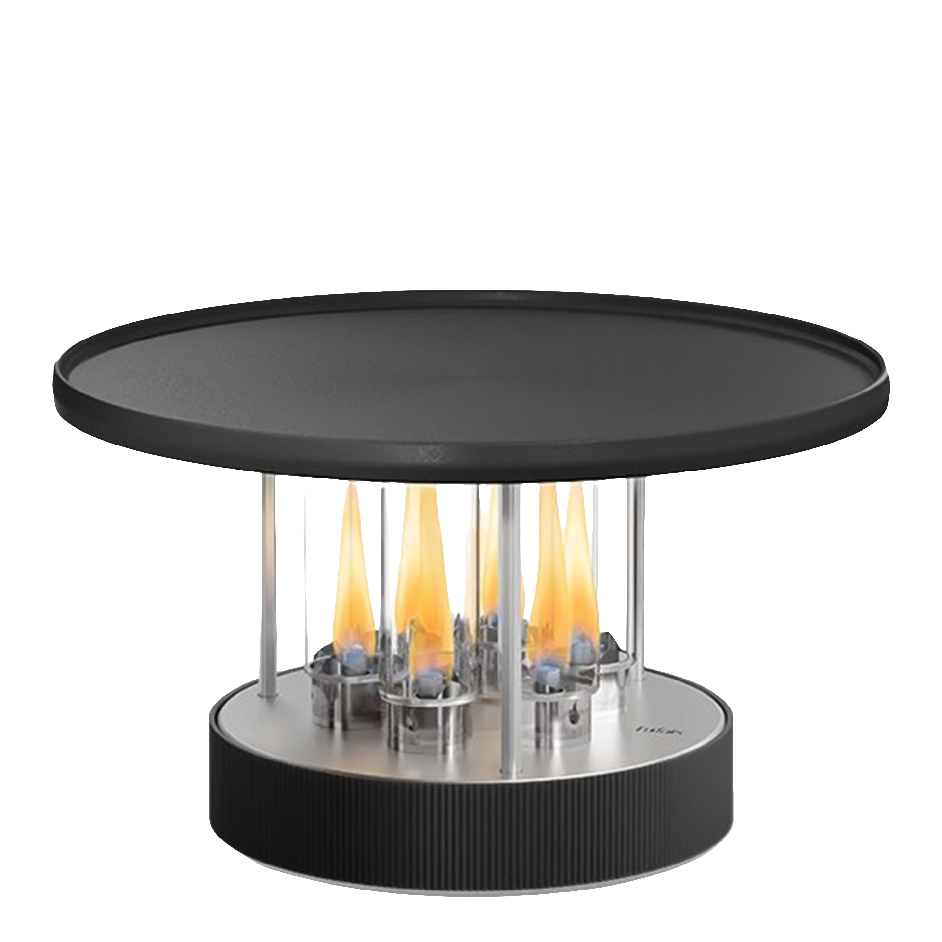 Tabletop Grill 35, Gasfeuerstelle, Terrassenwärmer, Glashalter, Stahlbasis, Flammenkamin