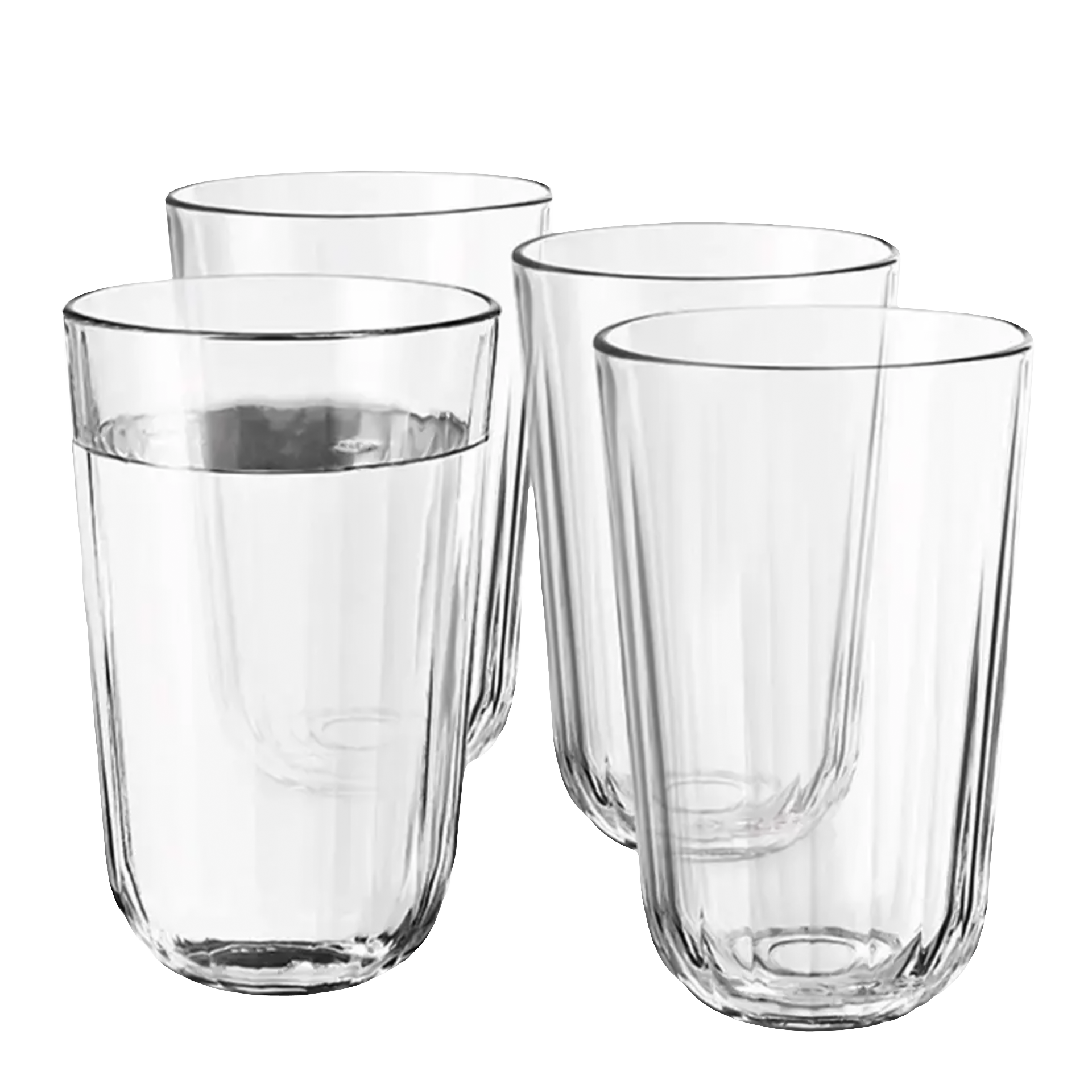 Eva Trio, Glass 0.43 l 4er Set, Glas, Trinkglas, Stapelglas, Transparent, 4er-Set