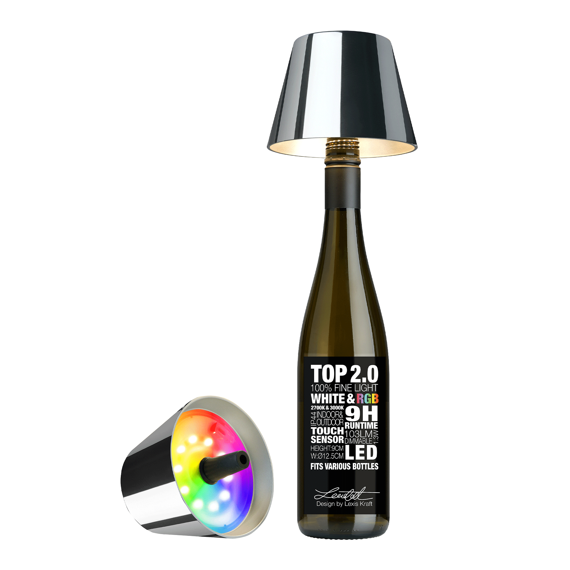 LED Bottle Light Dimmable Chrome