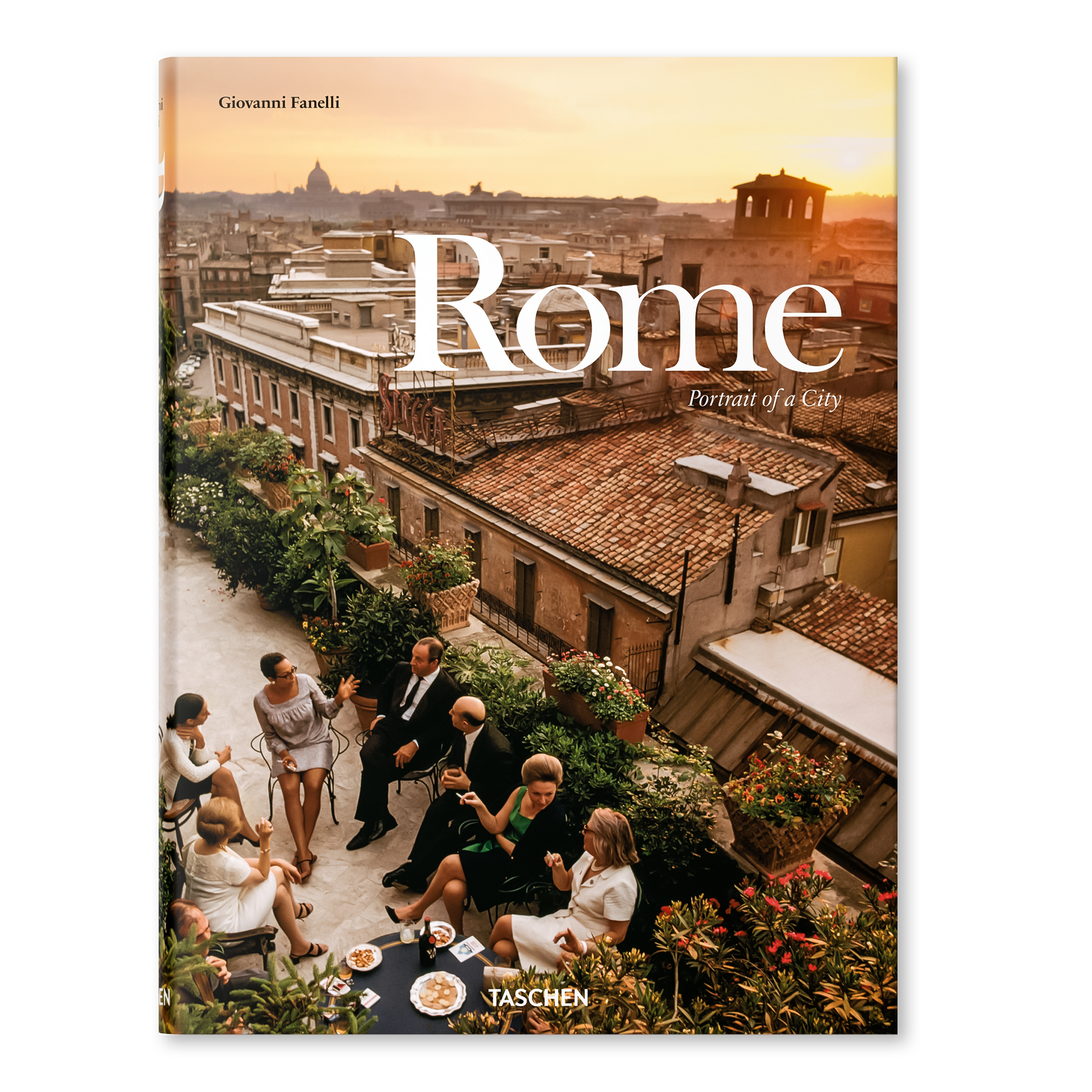 Coffee Table Book Rome, Terrasse, Stadtansicht, Rom, Zusammenkunft, Tischkultur