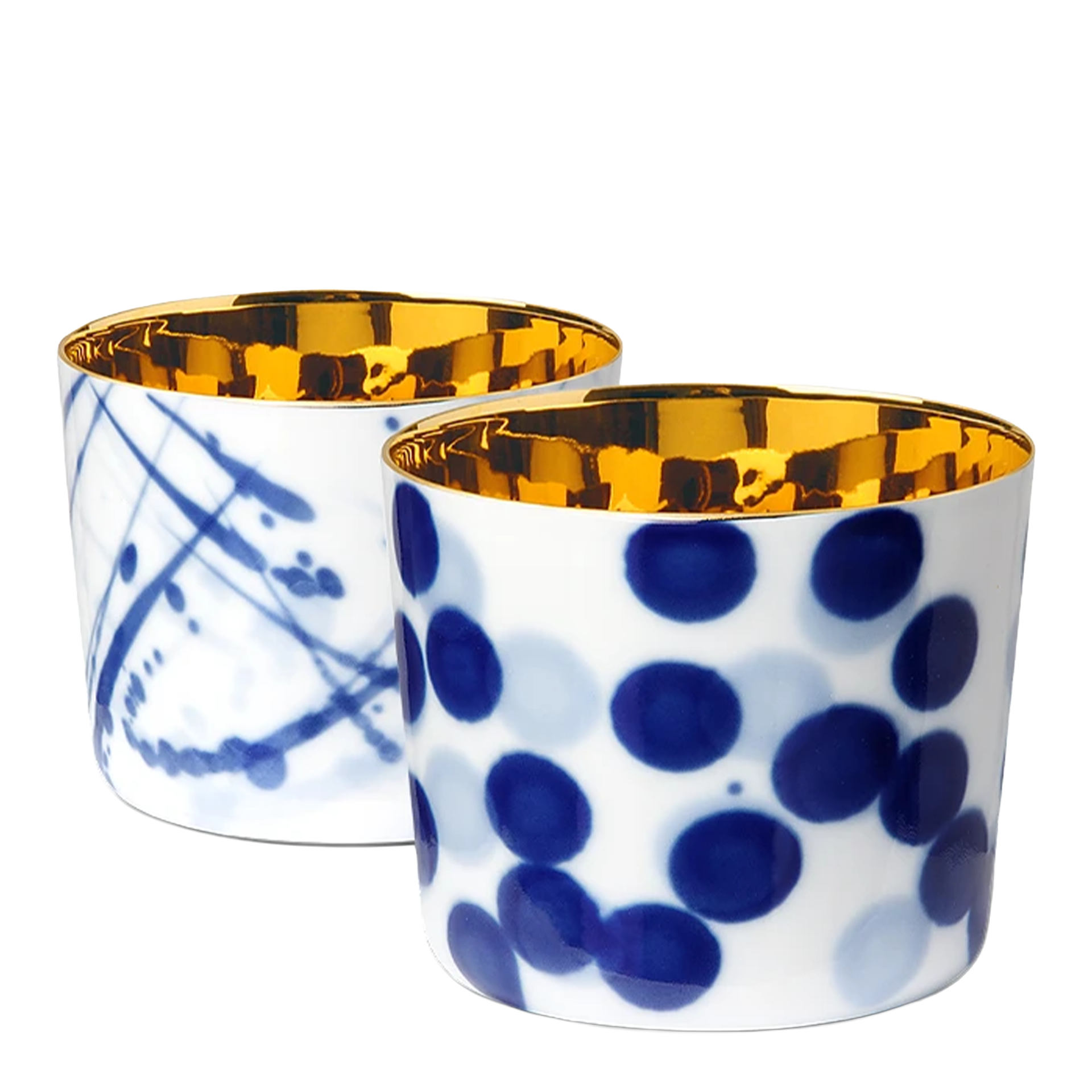 SIEGER by FÜRSTENBERG Champagnerbecher Drops aus der Kollektion SIP OF GOLD - DRIPS & DROPS, Tasse, Porzellan, Blau-weiß, Goldrand, Kaffeetasse