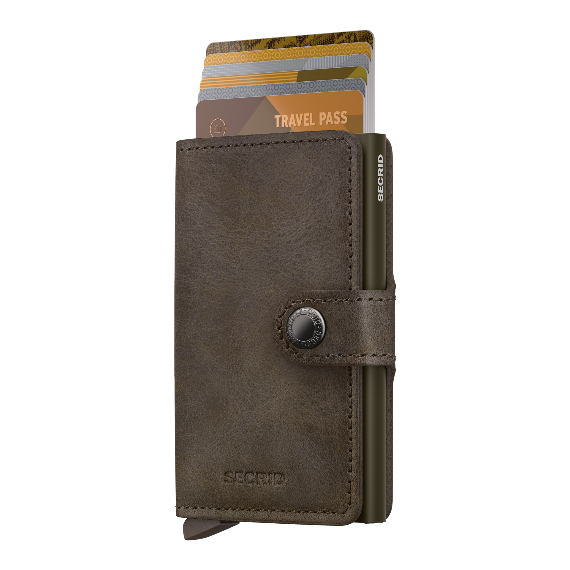 Secrid Miniwallet Vintage Eiche, Geldbörse, Brieftasche, Kartenetui, Leder, Halter mit Snap