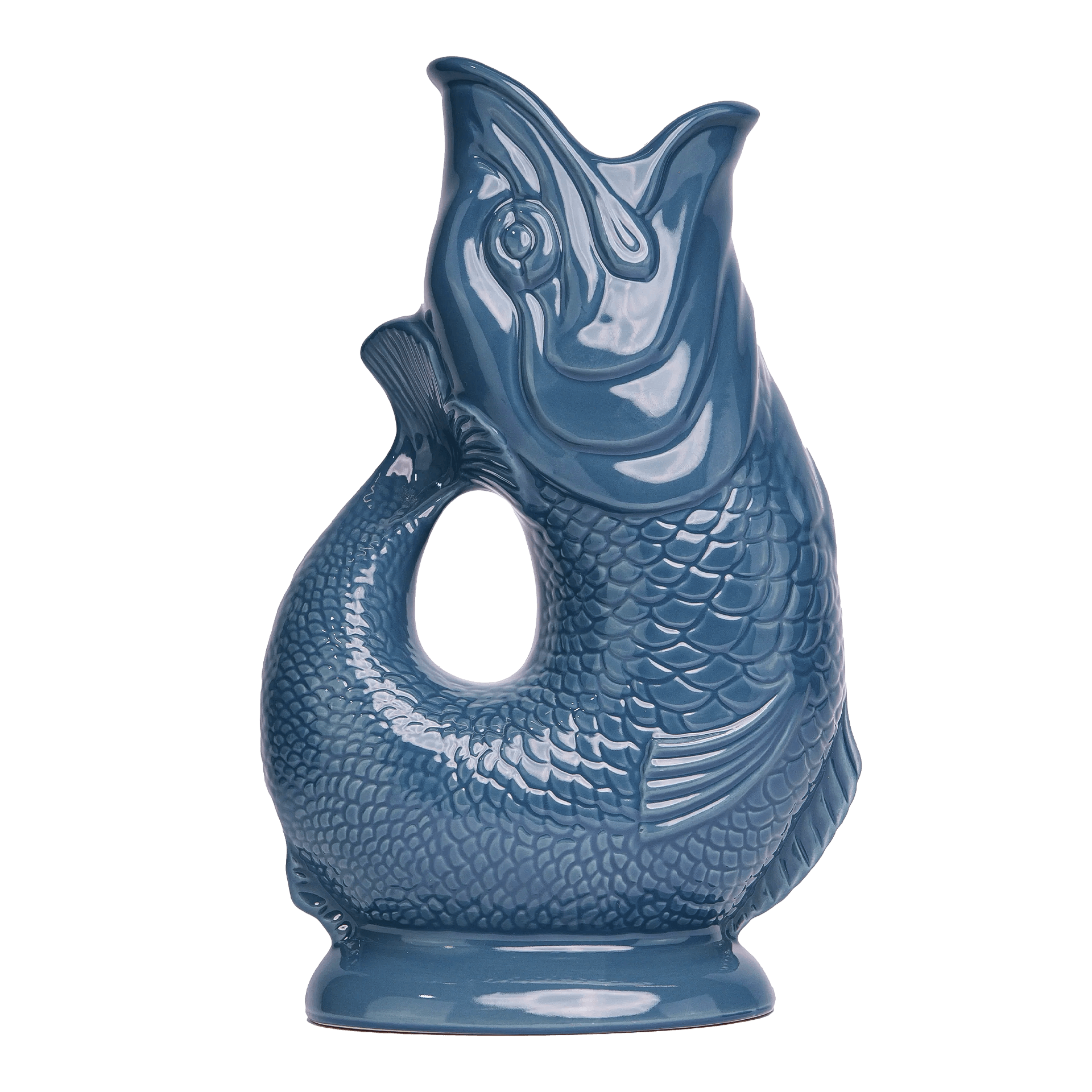 Jug denim XL 1.20 l, Katzenfigur, Katzenskulptur, Skulptur, Blau, Porzellan