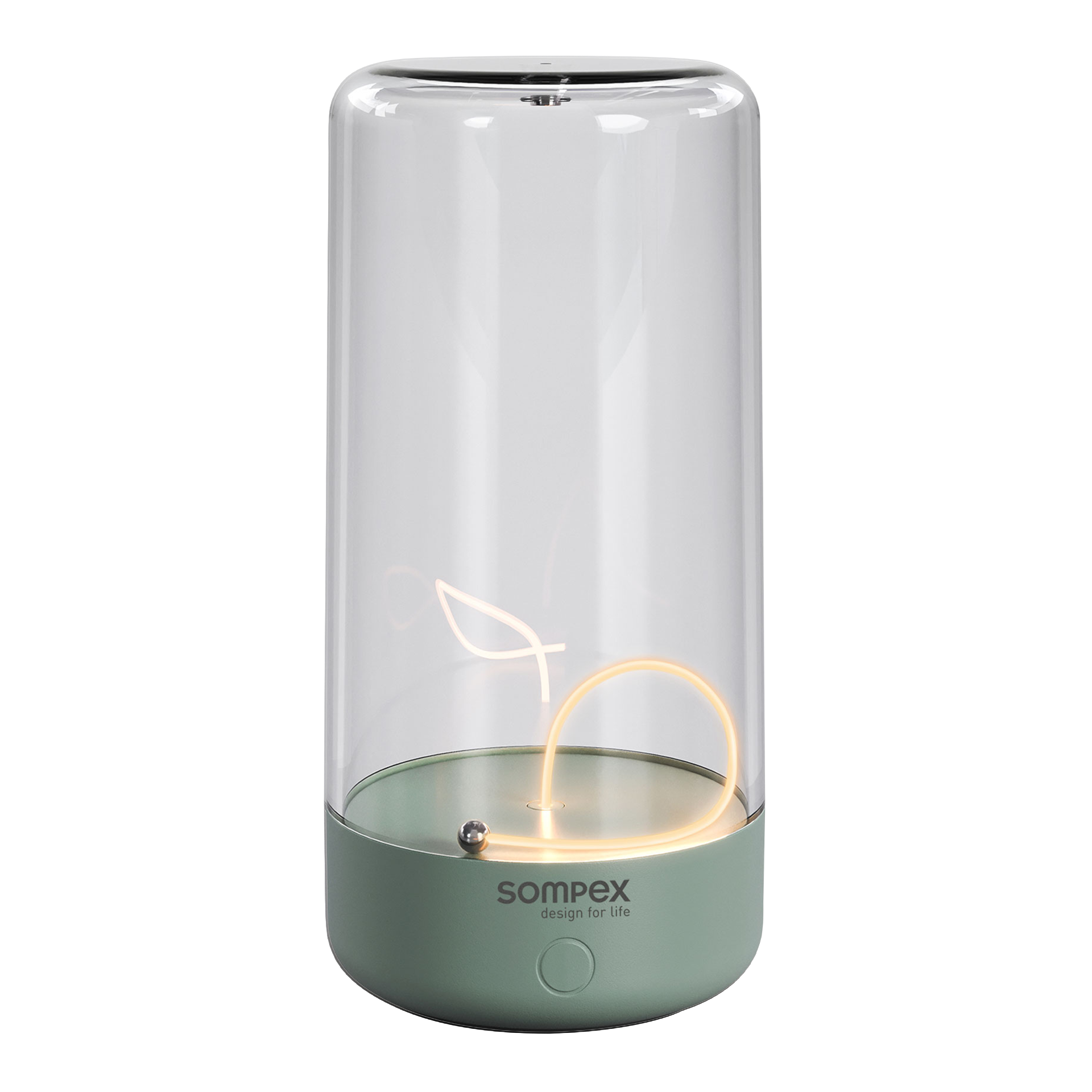 Rechargeable LED table lamp dimmable olive green, Tischlampe, LED, Glas, Grün, Kugelkabel