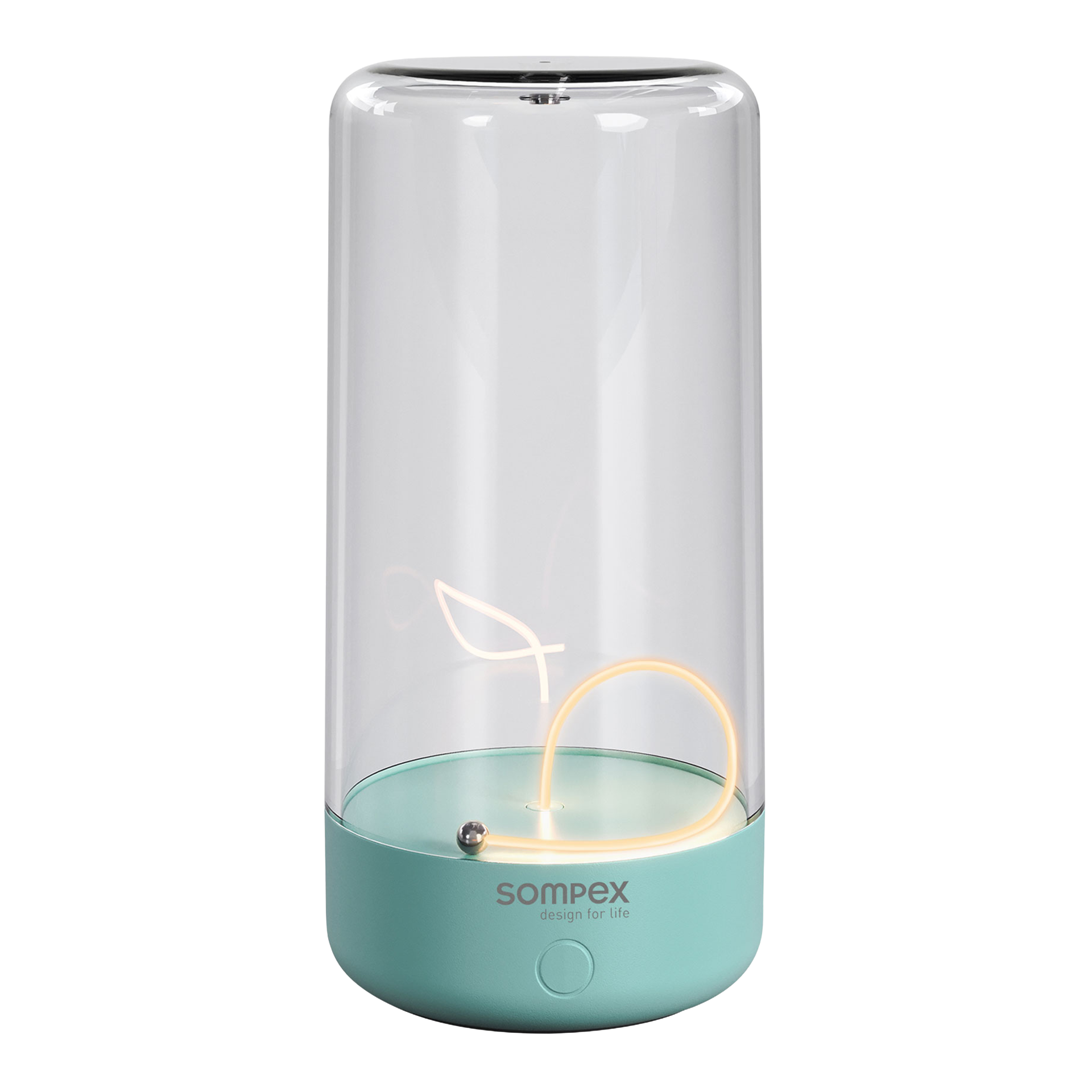Rechargeable LED table lamp dimmable turquoise, Lampe, Tischlampe, Glaskuppel, Mintgrün, LED-Licht
