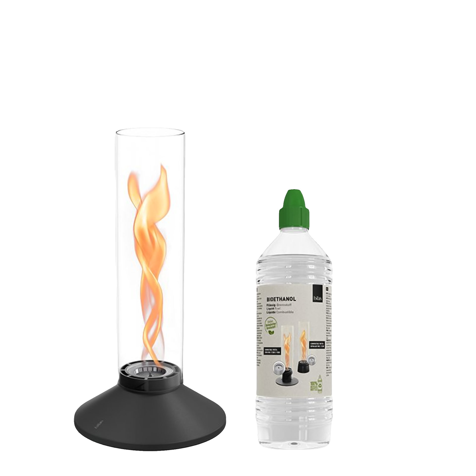 Tabletop Fireplace 900 Black, Gasflamme, Tischofen, Kunstfeuer, Brenner, Flammenwand