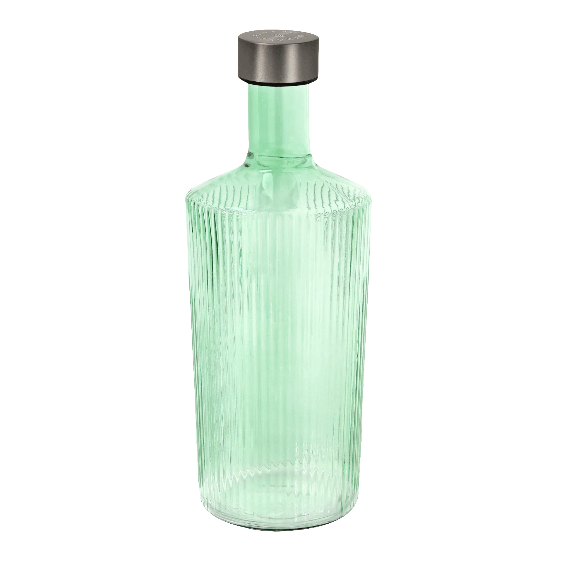 Glass bottle Bondi 1.25 l, Flasche, Glas, Grün, Rillendesign, Korkenverschluss