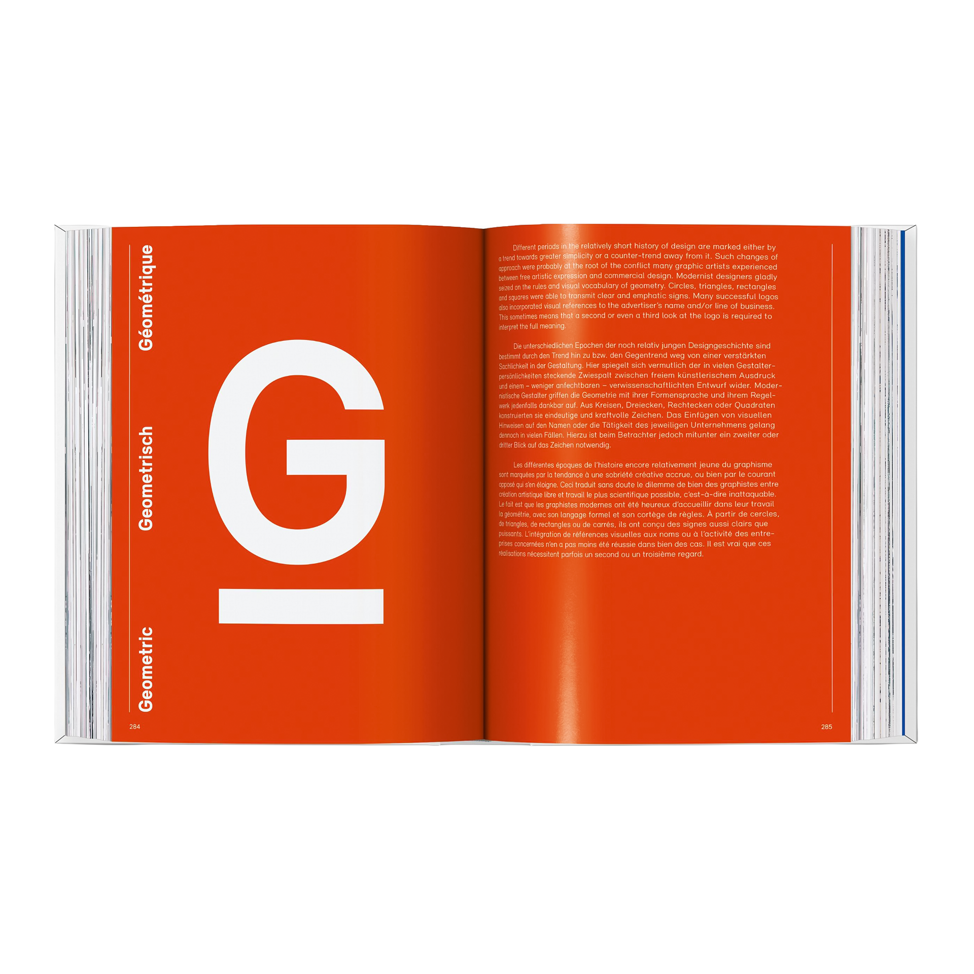 Coffee Table Book Logo Beginnings. Logo Modernism, geometric, Bruchbuch, Orange, Grafik, Geometrie