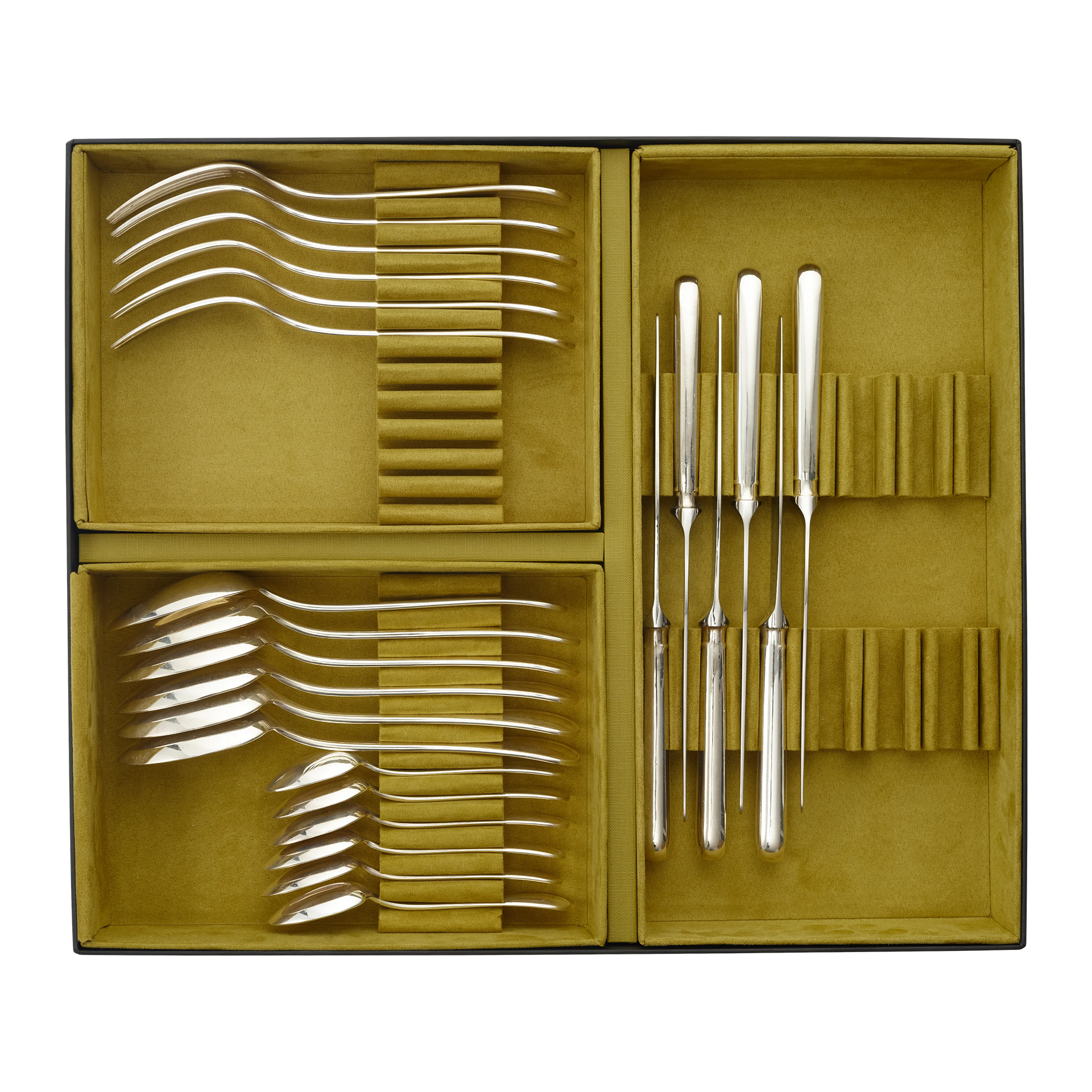 Christofle, Osiris, Cutlery Set 24-piece stainless steel, Gabeln, Messer, Besteckset, Stahl, Koffer/Organizer