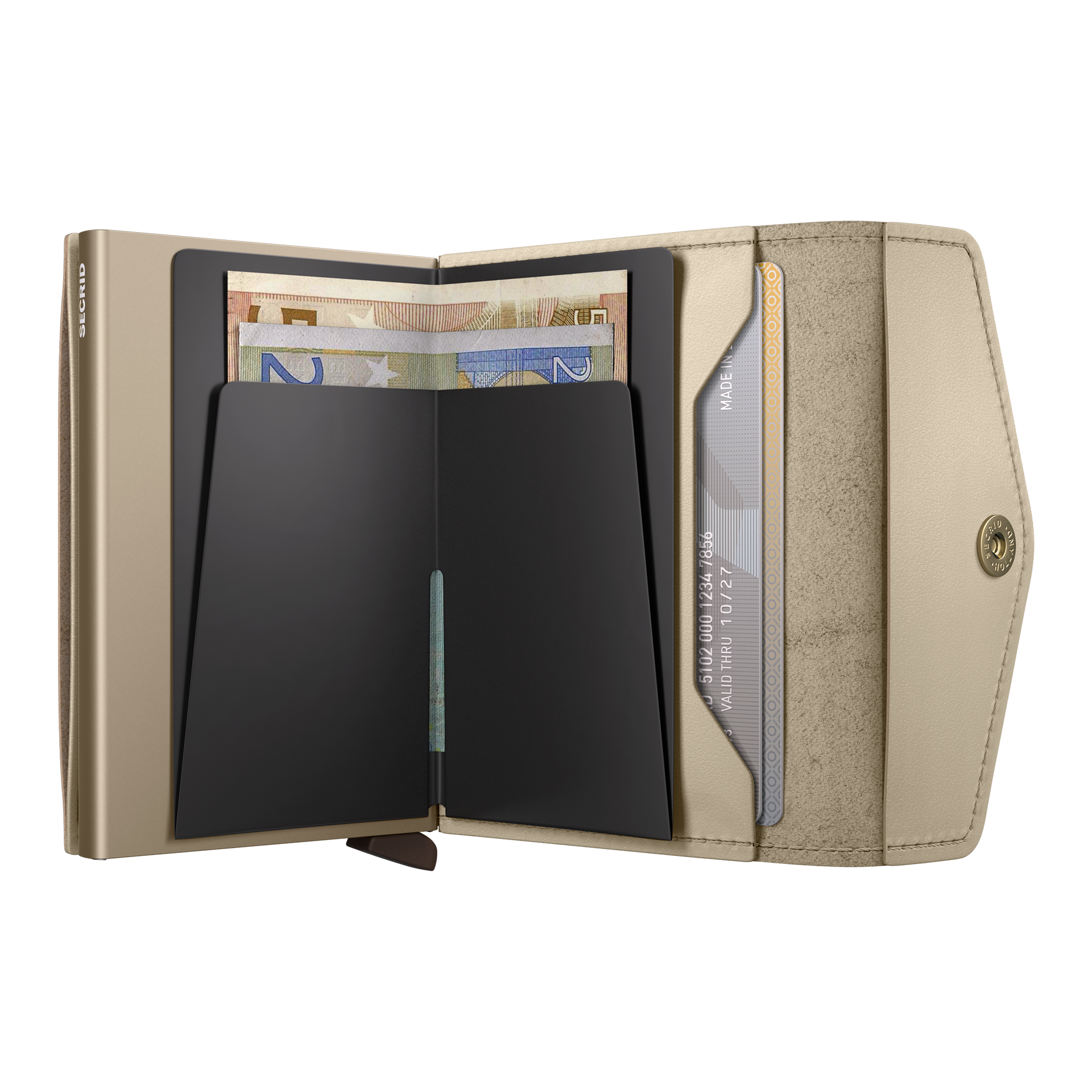 Envelope Wallet Latte, Geldbörse, Brieftasche, Kartenfächer, Geldscheinfach, Beige Farbe