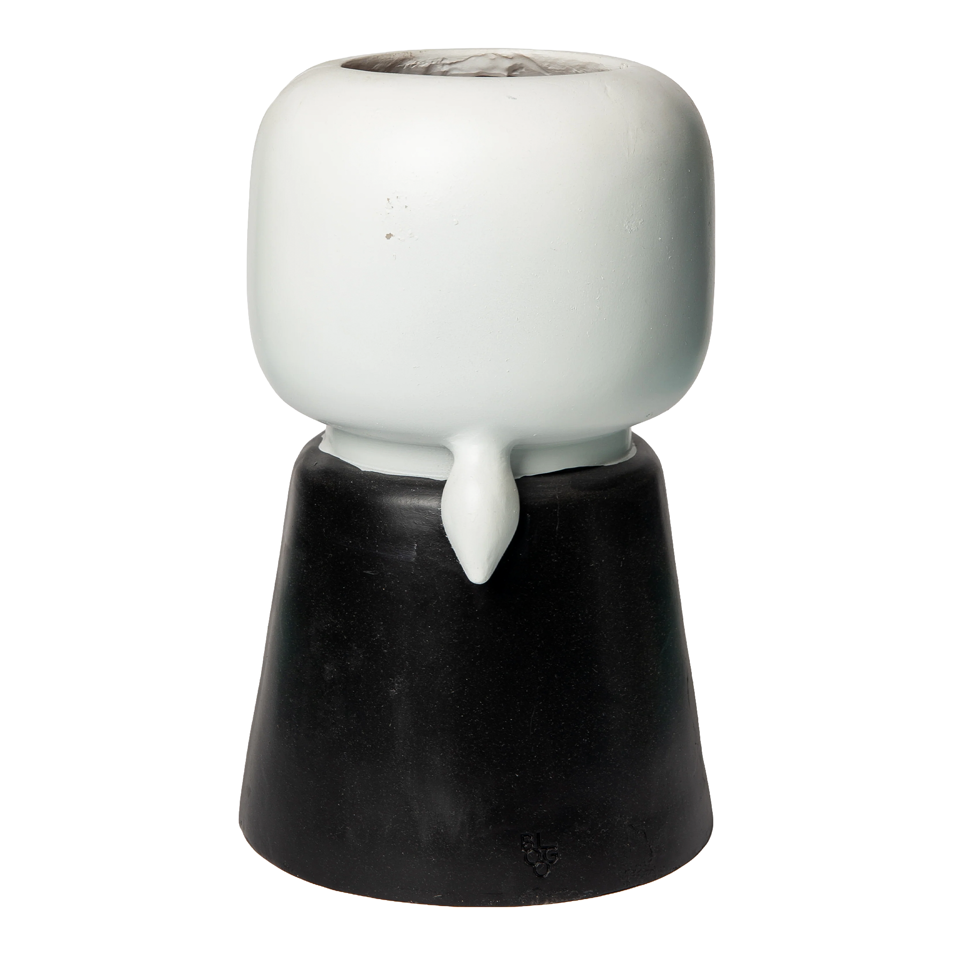 Vase Style 26 cm, figurine, statue, schwarzer Sockel, weißer Kopf, minimalistisch