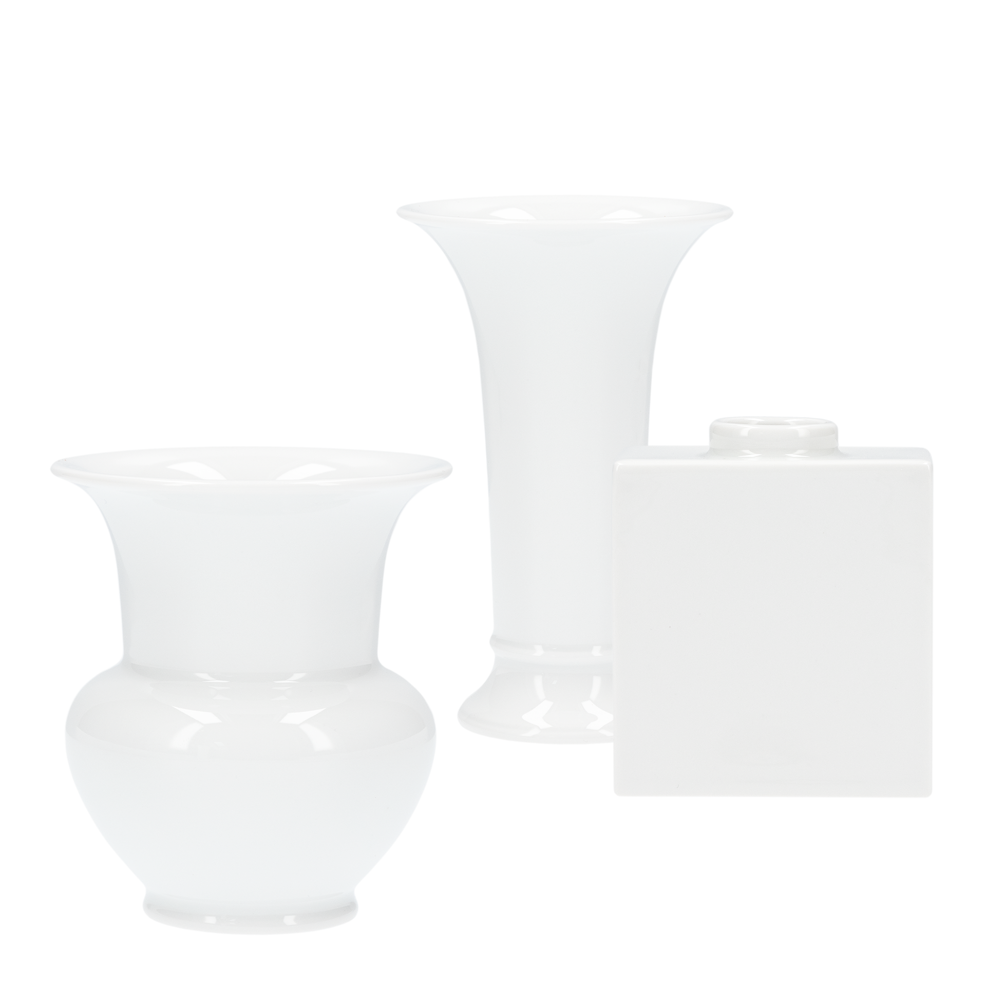 Mini Vase Set 3pcs., vase, porzellan, weiß, satz, dekoration
