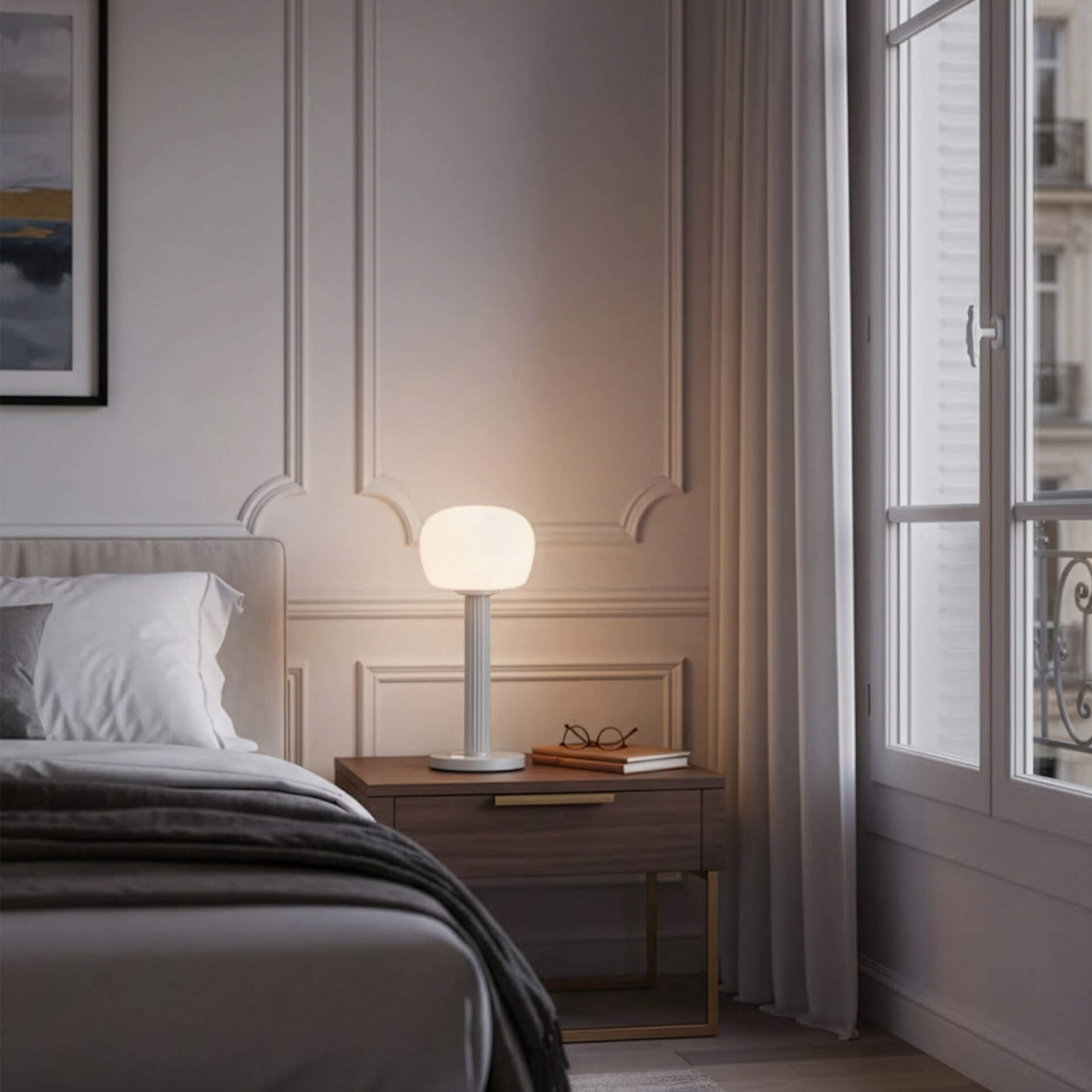 ELLE DECORATION LED Tischlampe VENDOME silber