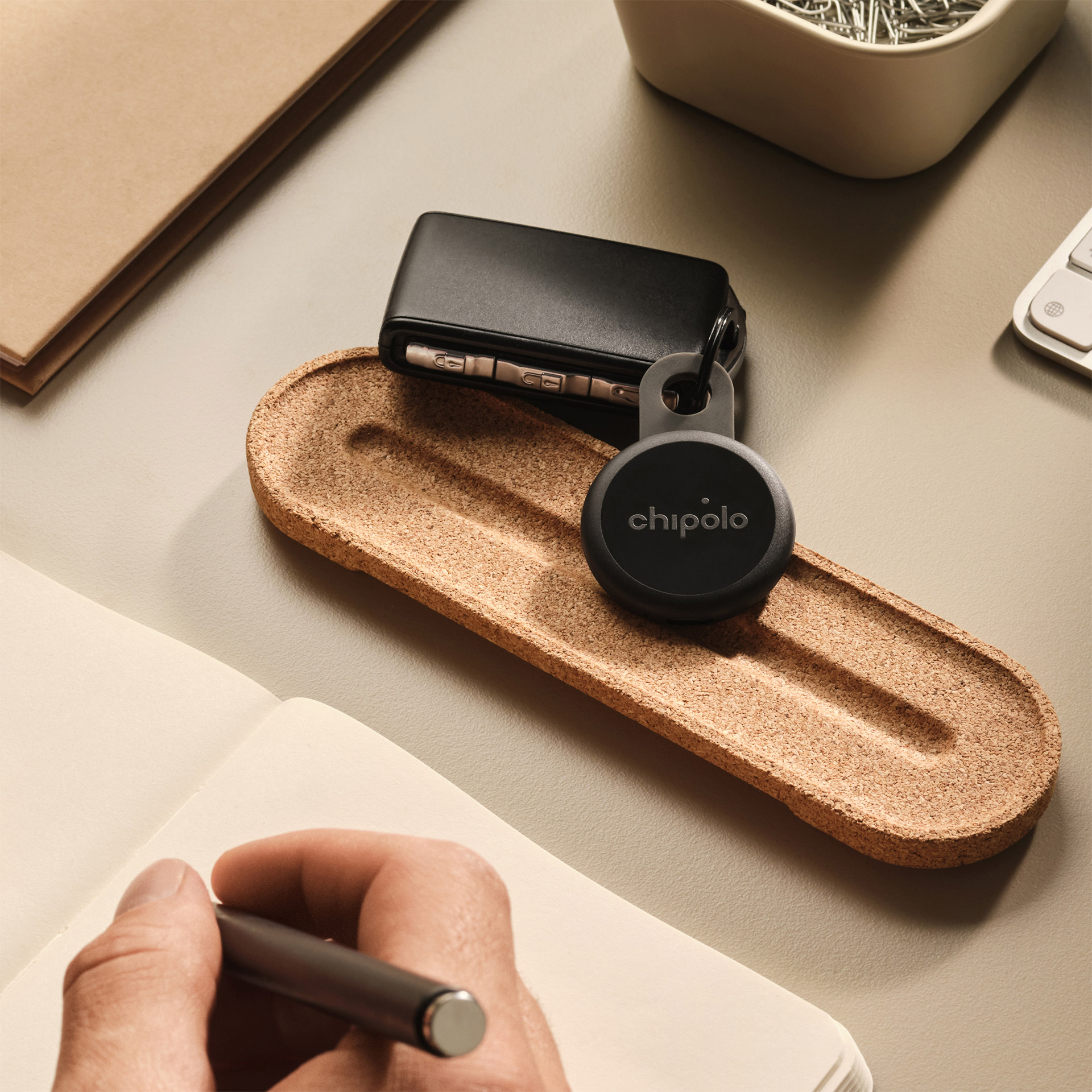 Bluetooth-Tracker Key Charcoal, chipolo, karabiner, tracker, schlüsselanhänger, schwarz