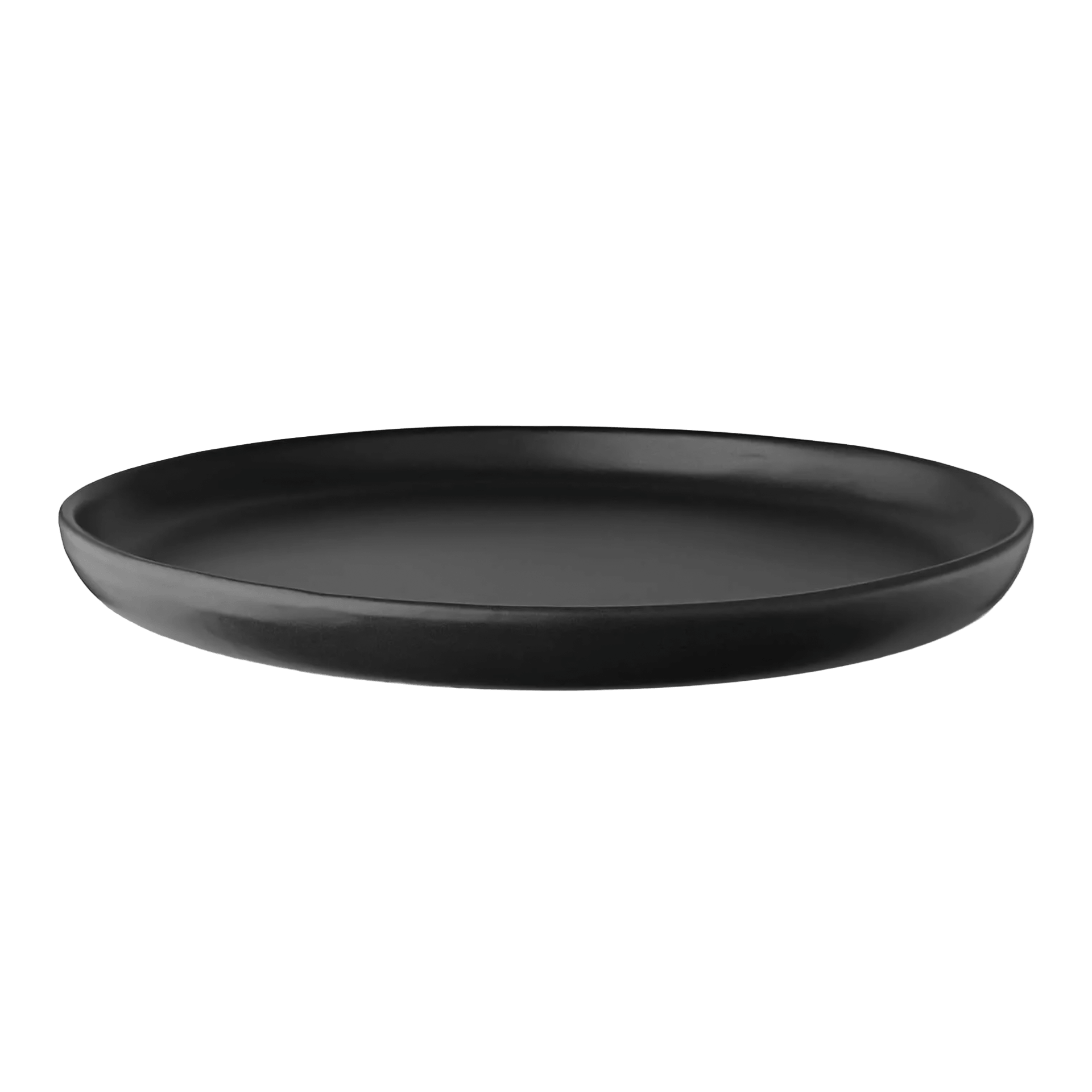 Plate Black 25 cm Set of 4, Teller, Flacher Teller, Schwarz, Keramik, Flach