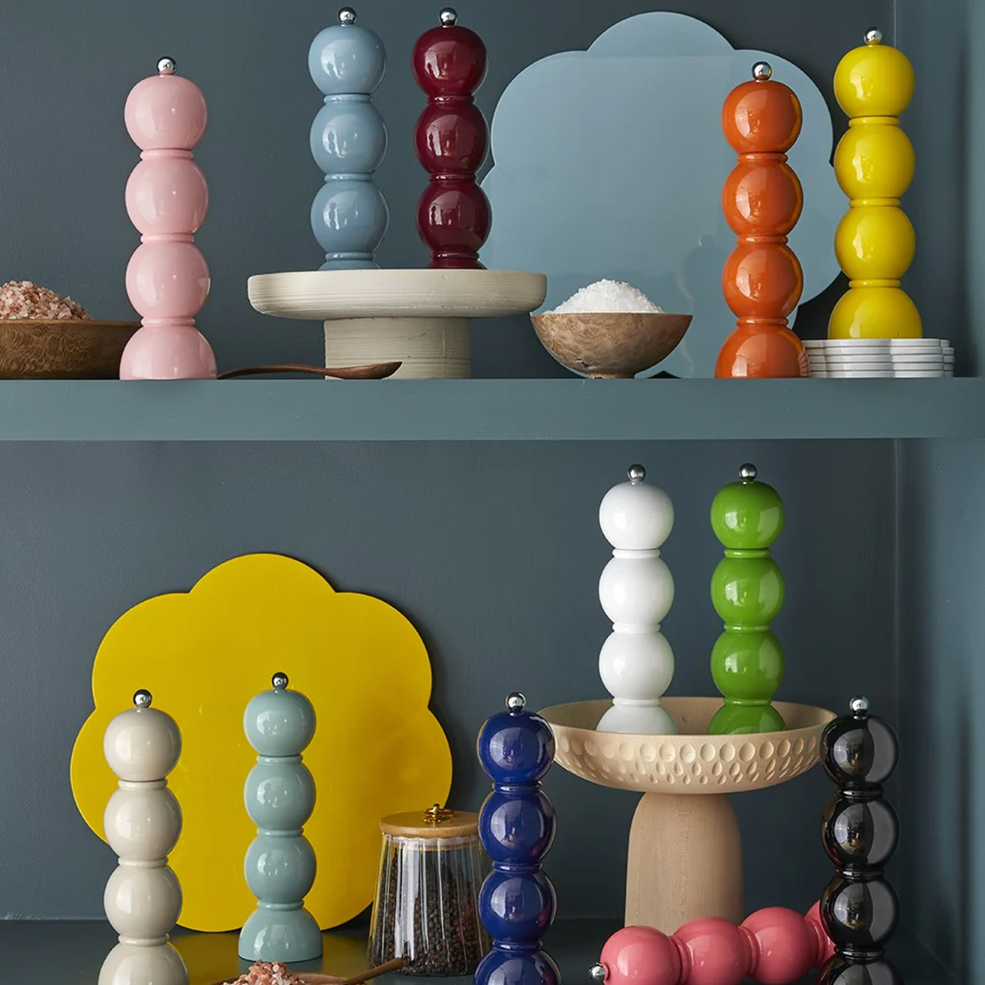 Salt- Pepper Mill coral 24 cm, kugelstapeln, servierständer, farbige skulpturen, holzwerkzeug, keksformen