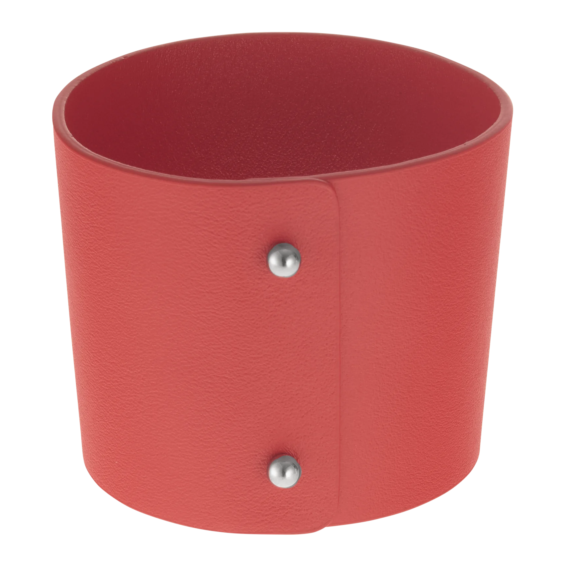 Leather cuff red, Becher, Roter Becher, Kunstleder, Wandschutz?