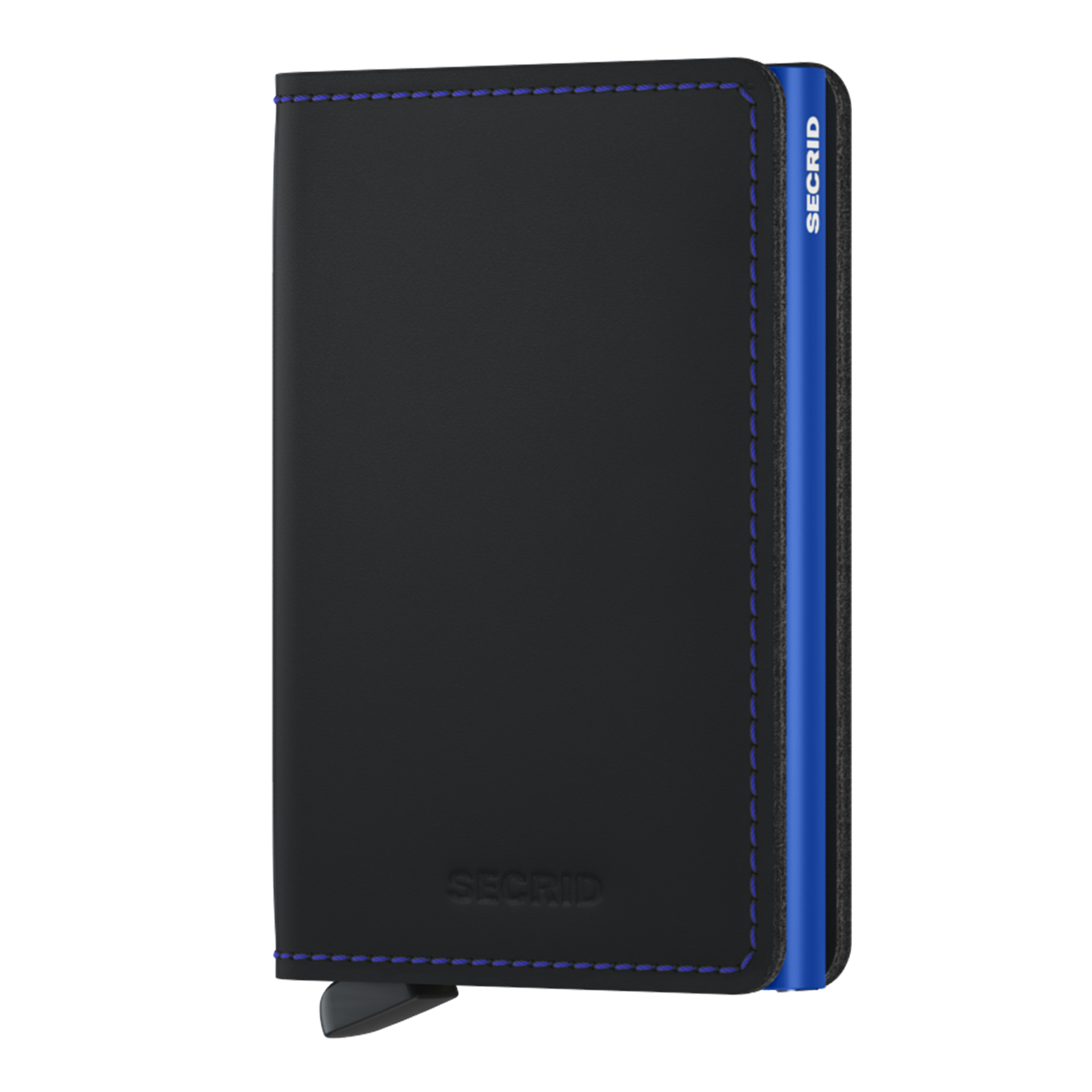 Slimwallet Black/Blue, hülle, wallet, schwarz, leder, kreditkartenhülle