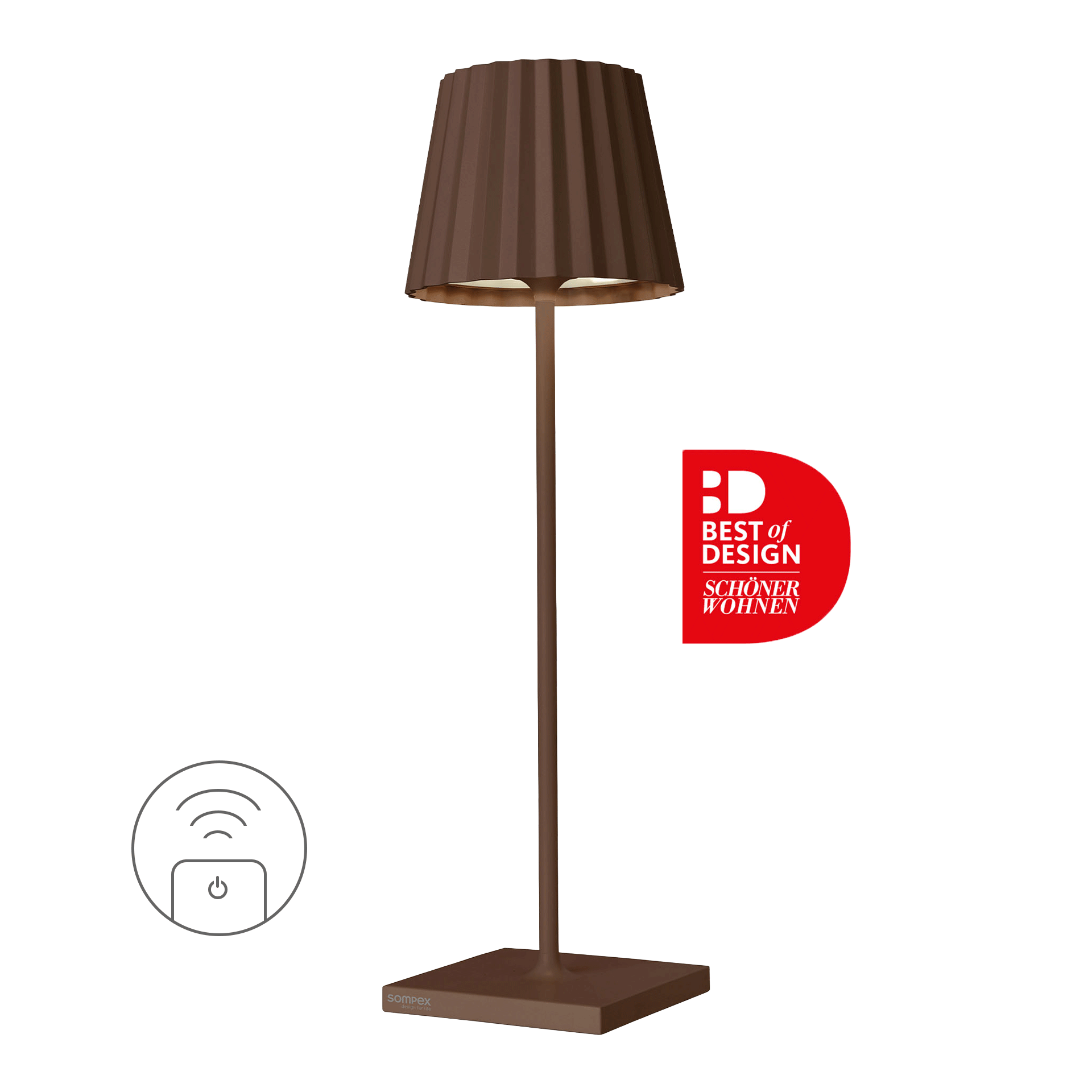 Rechargeable LED table lamp dimmable rust, Stehleuchte, LED, Braun, Lampenschirm, Stehlampe