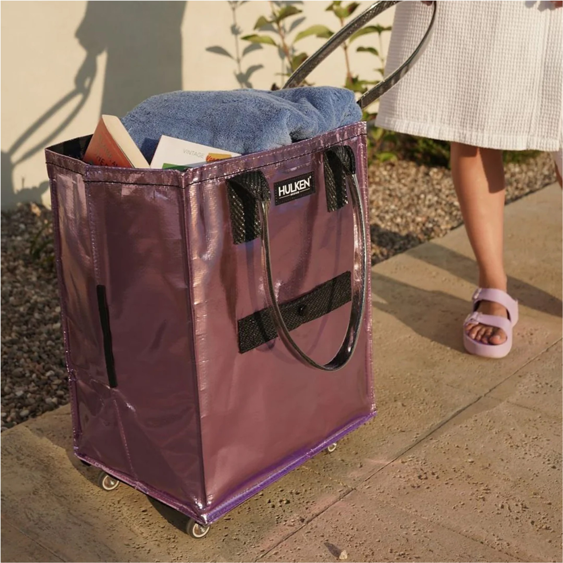Hulken Original Rolling Tote Bag Everyday Hauls Medium Lila