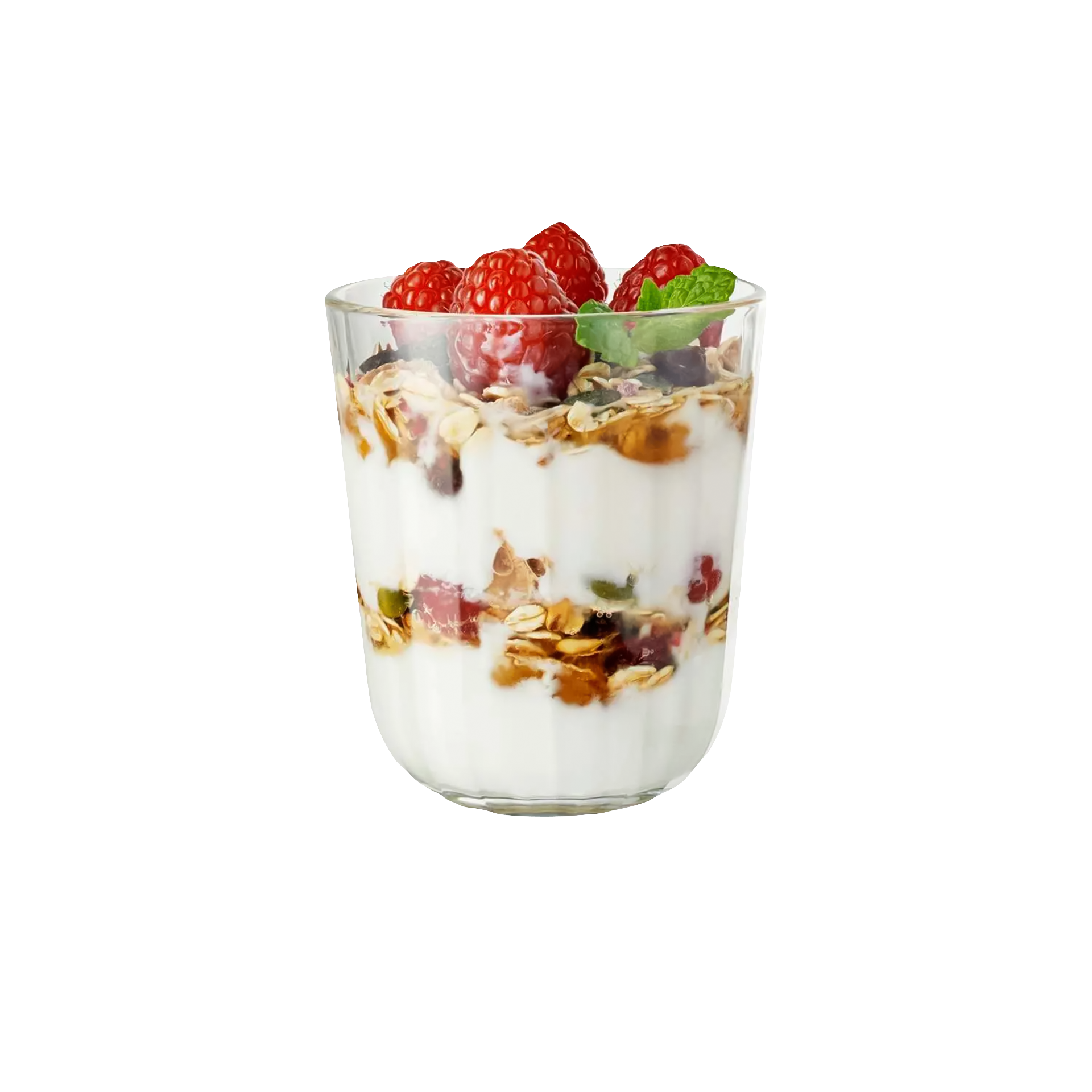 Glass 0.27 l Set of 6, Joghurt, Granola, Beeren, Glas, Frühstück