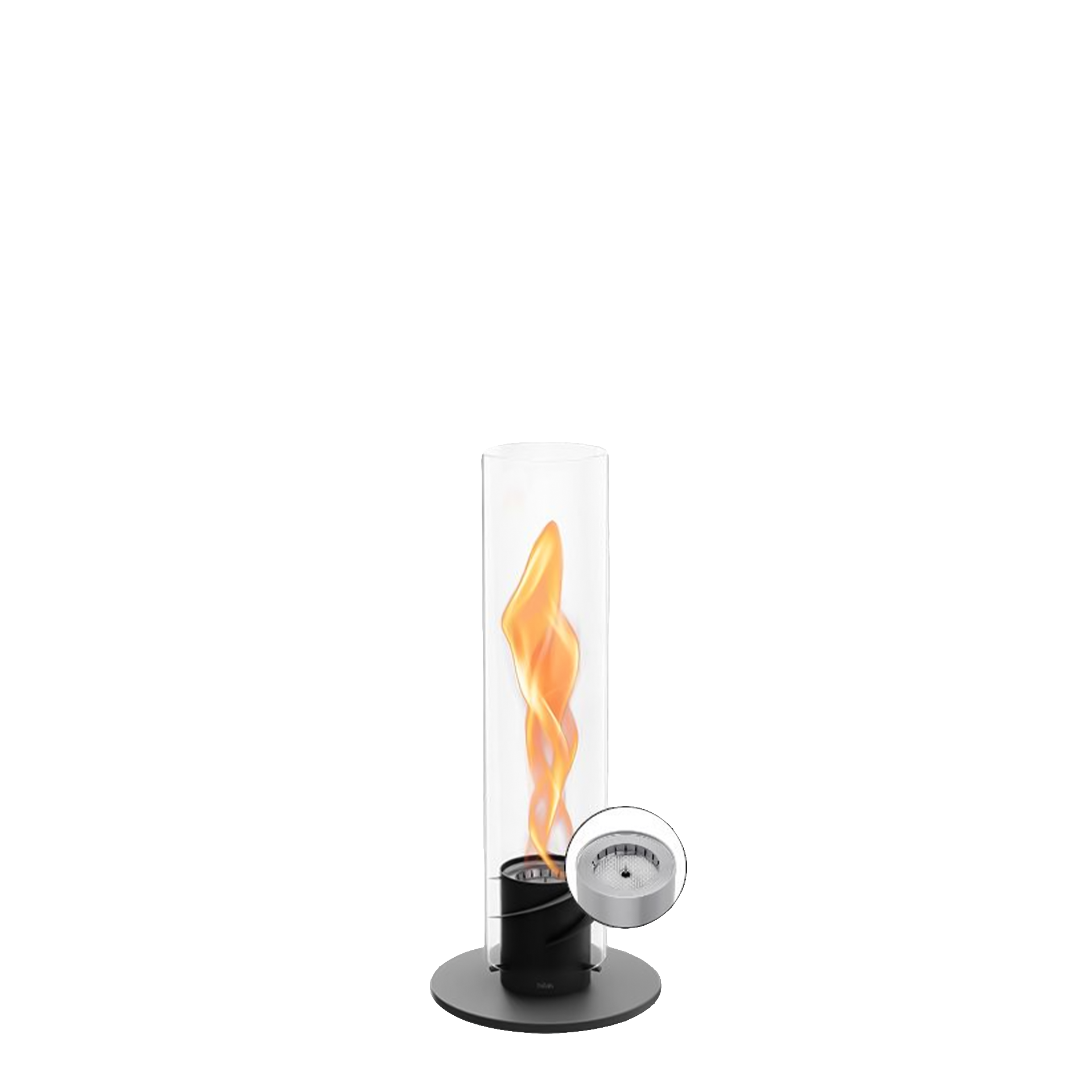 Tabletop Fireplace 900 Black, Gasfeuerstelle, Tischfeuer, Flammenkamin, Glaszylinder, Thermoheizstrahler