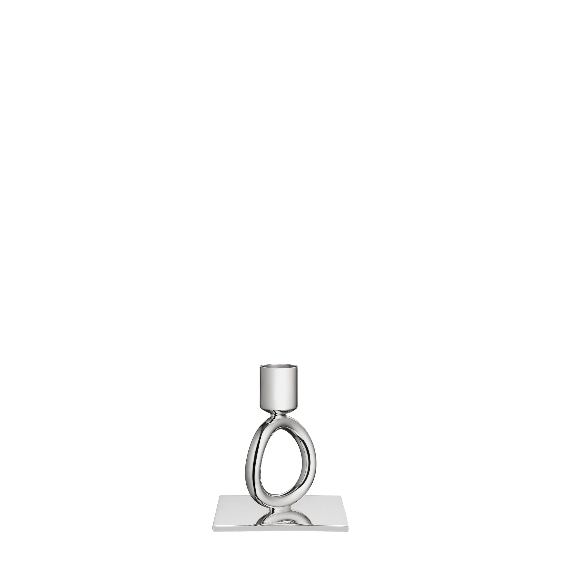 Candlestick Single-Ring silver-plated, ring, candle holder, metall, silbern, deko