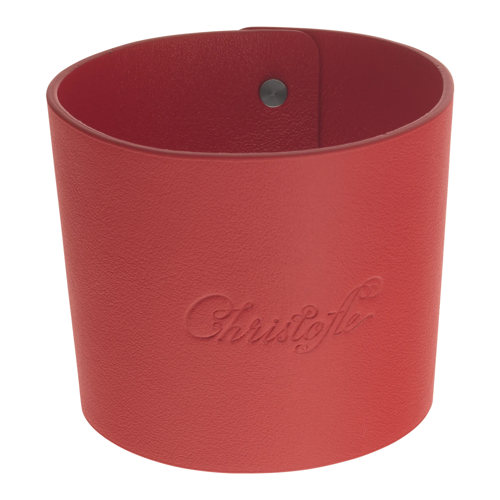 Leather cuff red, Tasche, Becherhalter, Silikonleder, Rot, Rundform
