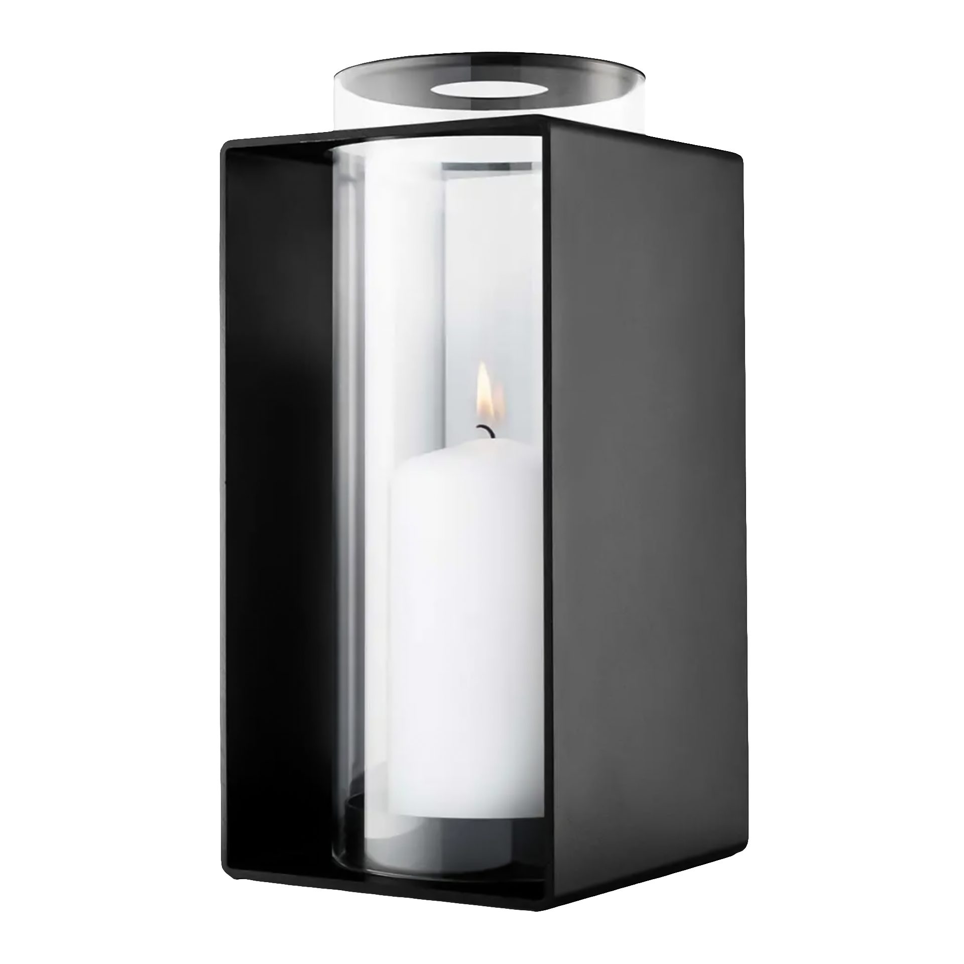 Lantern 30 cm, Kerzenleuchter, Laterne, Schwarz, Glaseinsatz, Kerze