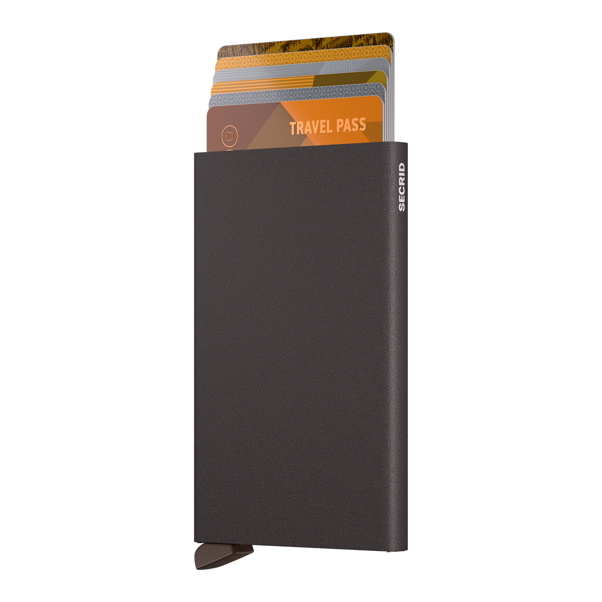 Secrid Cardprotctor Powder Braun, Geldbörse, Kartenhalter, Reiseausweis, Kreditkarten, schwarz Leder