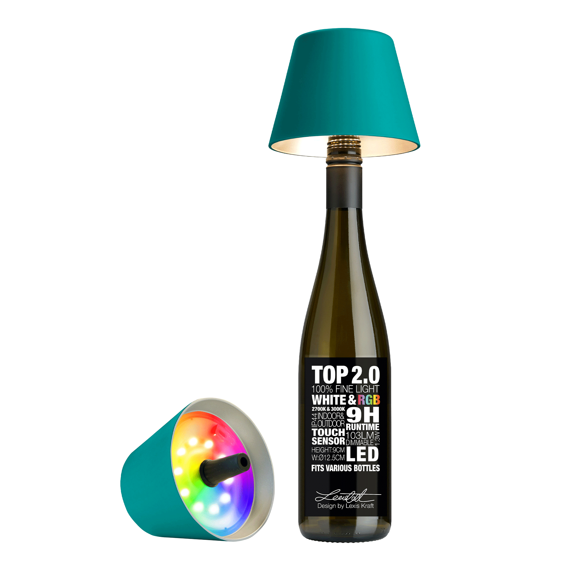 LED Bottle Light Dimmable Turquoise